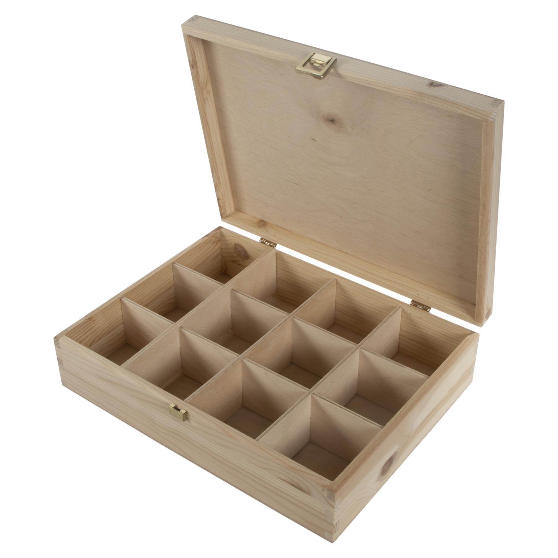 Decorative Natural Real Pinewood Boxes | Removable Dividers | 6/8/12 Sections - Picture 35 of 37