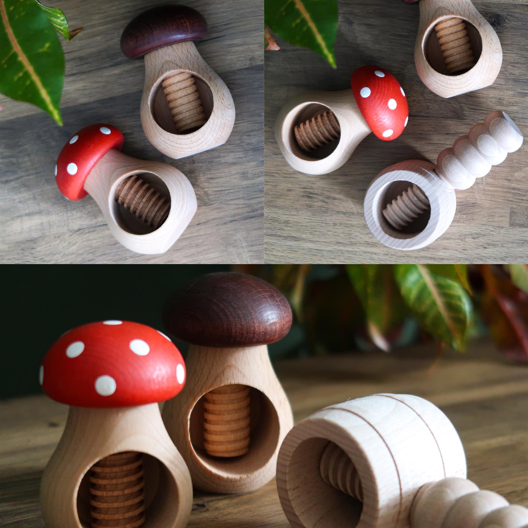 Cascanueces de madera regalo de Navidad cocina herramienta de madera nueces avellanas agrietadas - Imagen 35 de 37