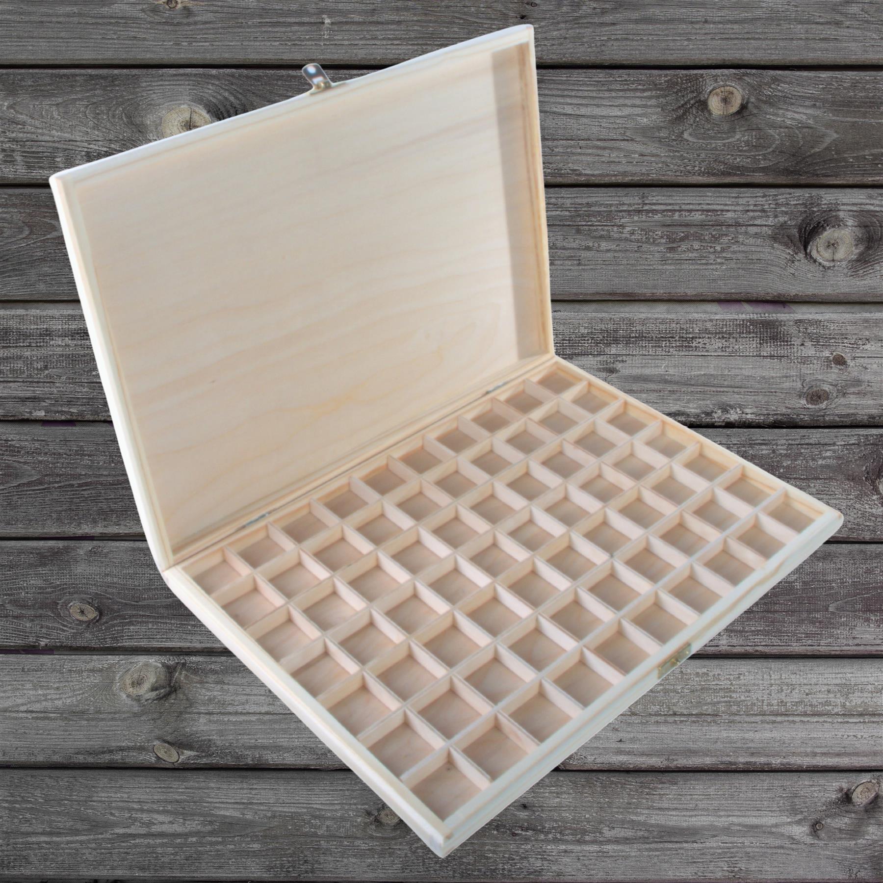 Wooden 40/50/70 Grids Gemstone Bead Jewellery Boxes Removable Dividers Organiser - Picture 25 of 48
