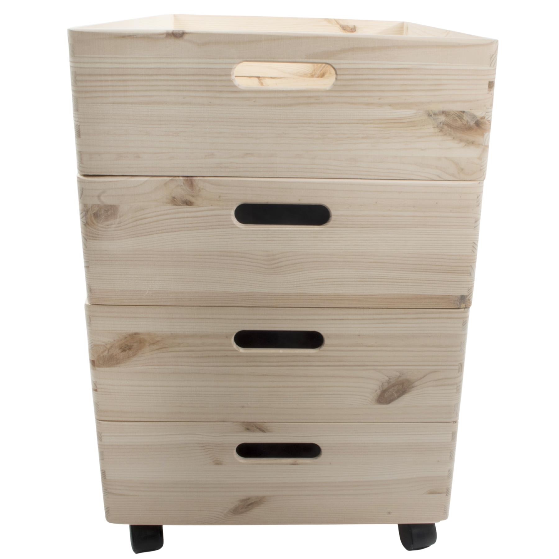 Choice of Plain Stacking Extra Large Shallow Wooden Open Crates Boxes on Wheels - Picture 36 of 45