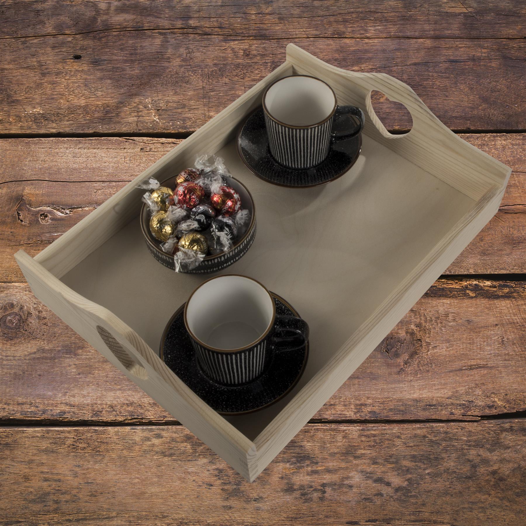 Decorative Serving Trays | Plain Pinewood | Tea Coffee Milk Breakfast Parties - Picture 108 of 144
