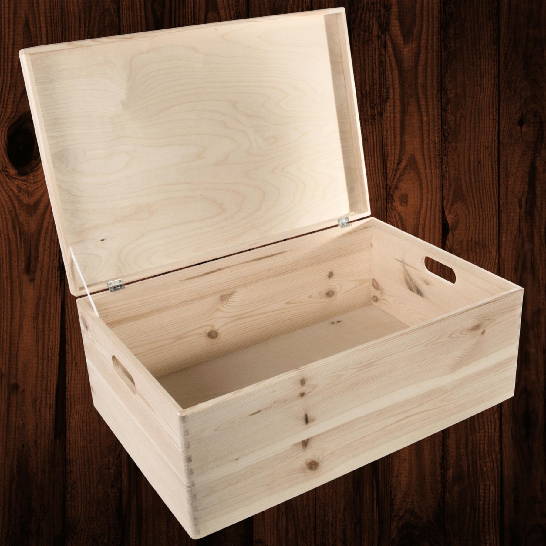 Under-bed Wooden Unfinished Containers | Choice of Sizes | Keepsake Chests w/Lid - Picture 62 of 72