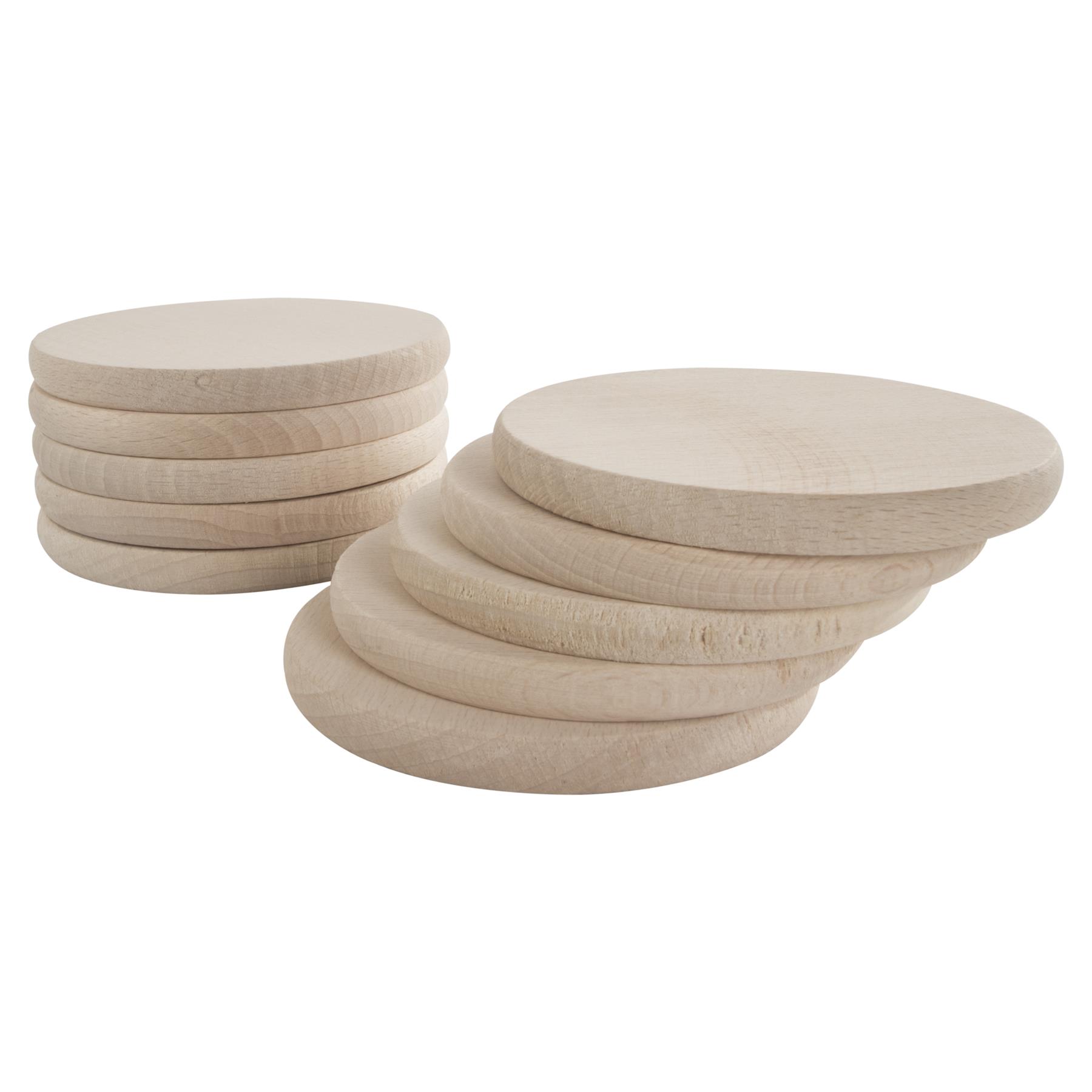 Plain Beechwood Round 9cm Drink Coasters Circle Blanks Coffee Table Cup Decor - Picture 53 of 82