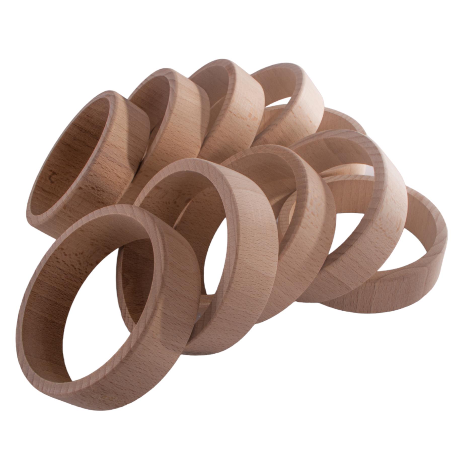 Flat Natural Unfinished Wooden Bracelet Bangles Wristlet Craft DIY Decorating - Picture 31 of 71