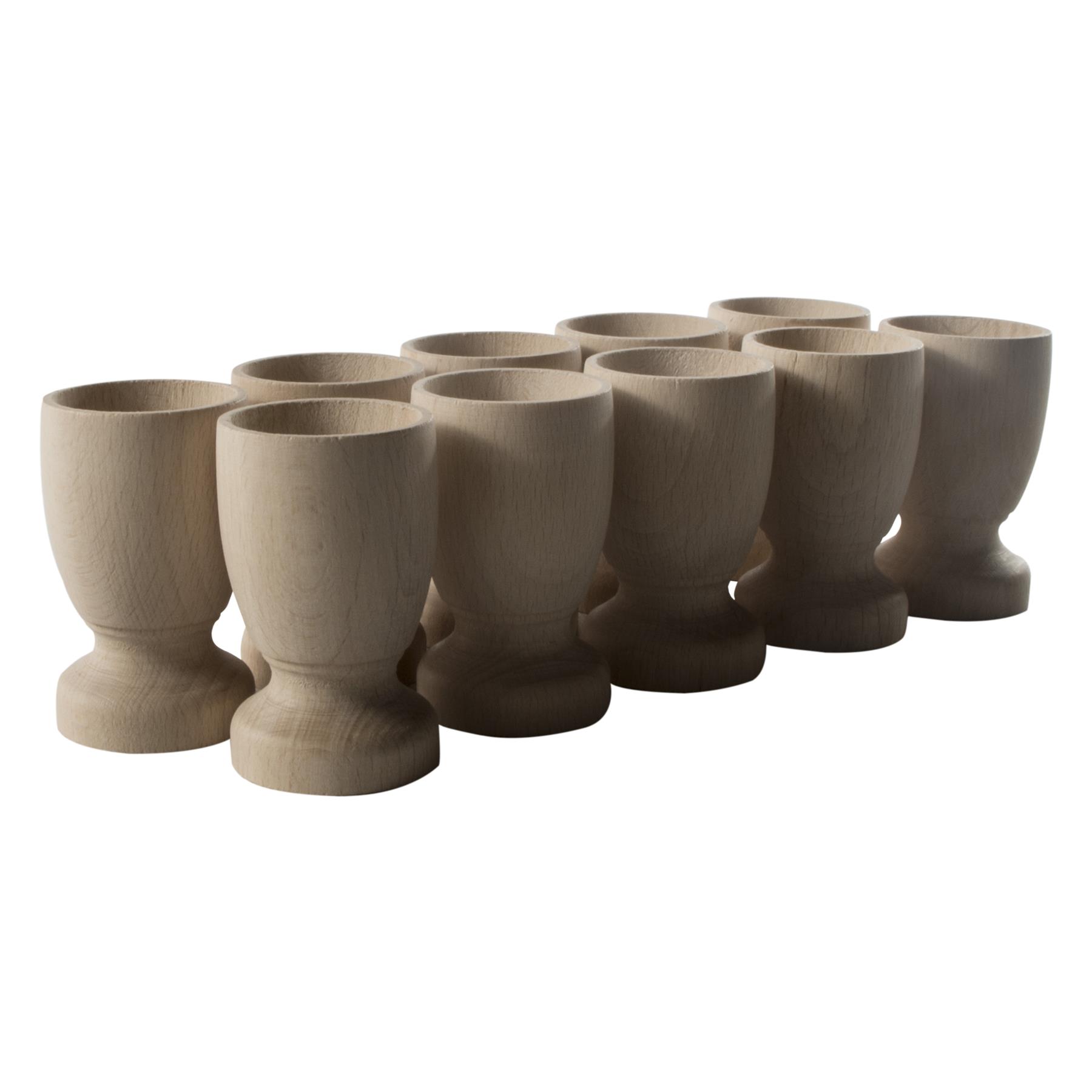 Wooden Egg Cups Natural Beech Serving Breakfast Holder Stands Kitchen Dining - Picture 21 of 27