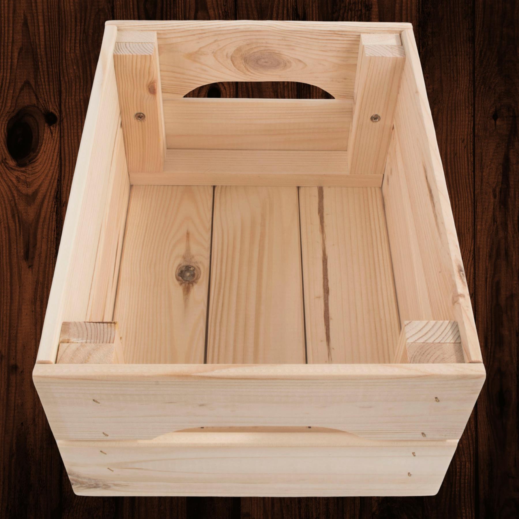 Wooden Crates Storage Boxes /2 Sizes/ Plain Unpainted Pinewood To Decorate Craft - Picture 9 of 40