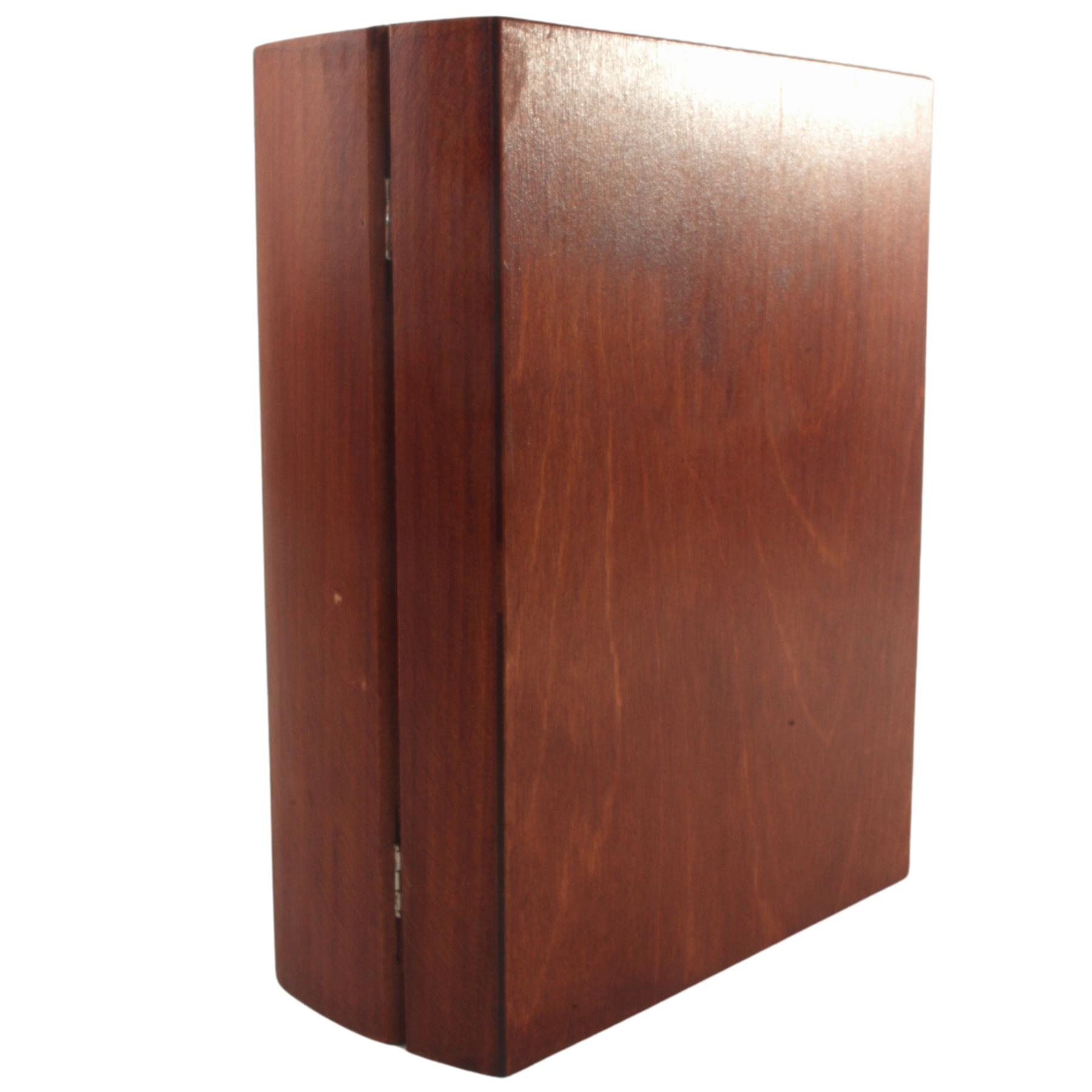 Hand-stained Deep Wooden Book Box Key Lockable Keepsake Jewellery Trinket Holder - Picture 28 of 33