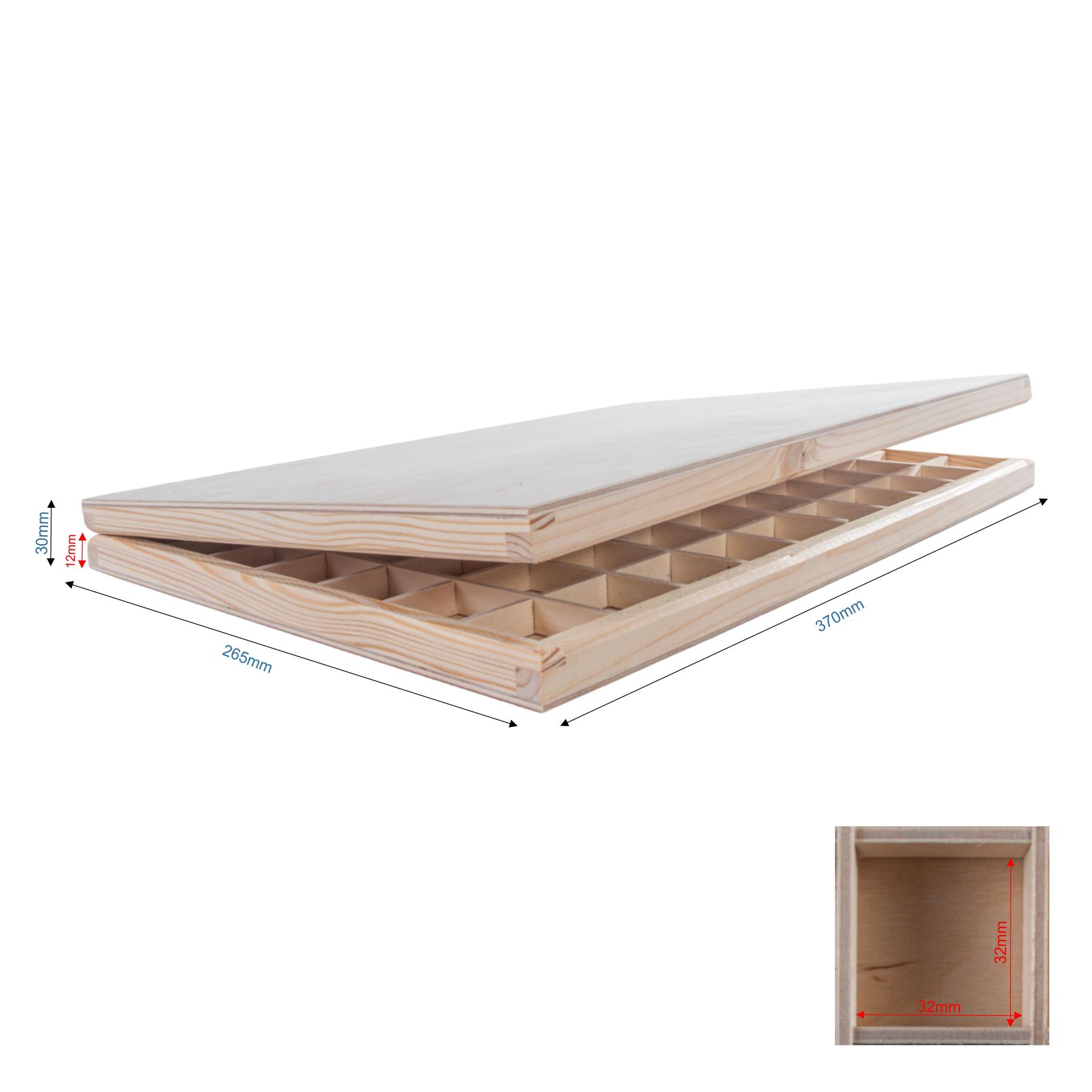 Wooden 40/50/70 Grids Gemstone Bead Jewellery Boxes Removable Dividers Organiser - Picture 31 of 48