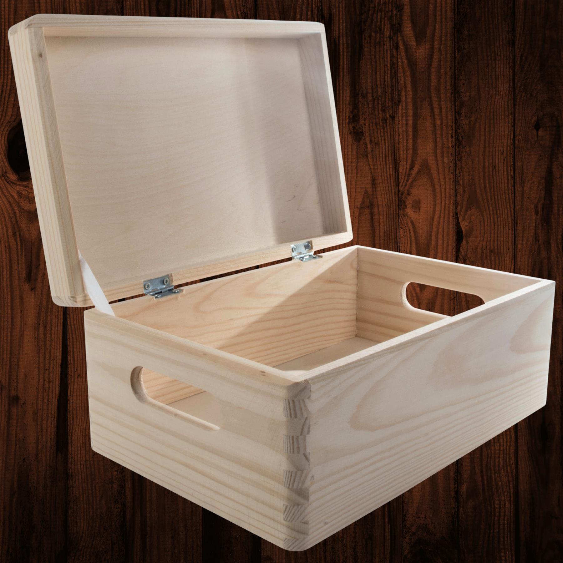 Under-bed Wooden Unfinished Containers | Choice of Sizes | Keepsake Chests w/Lid - Picture 3 of 72