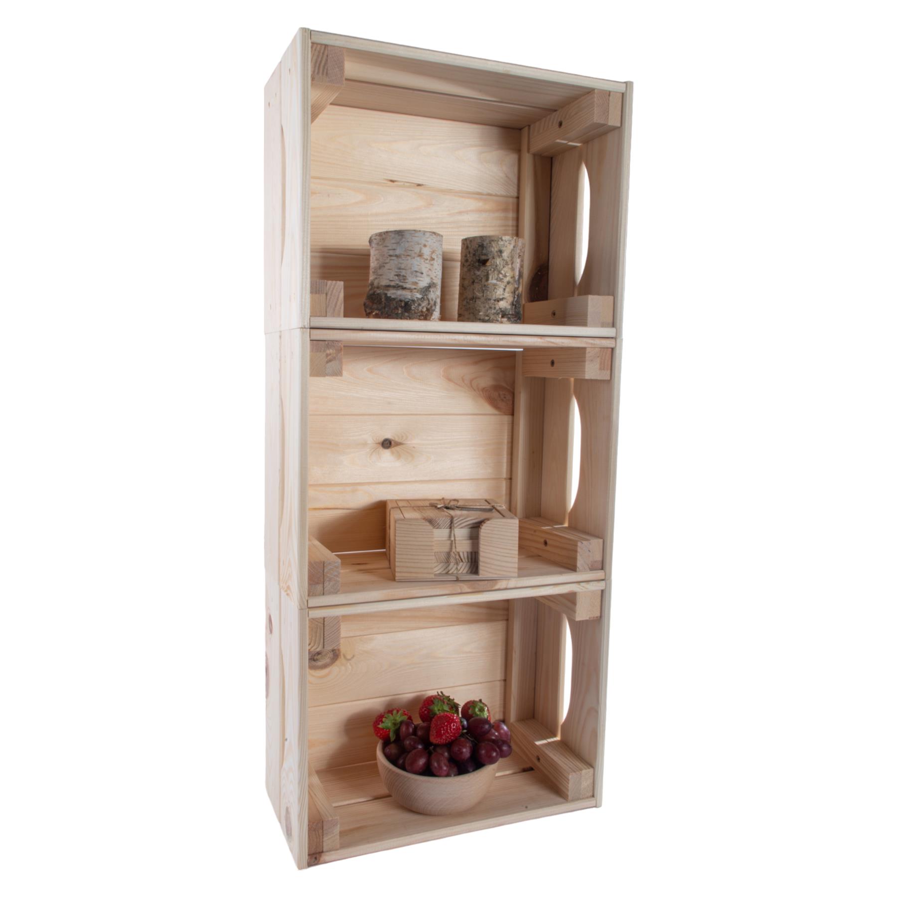 Wooden Crates Storage Boxes /2 Sizes/ Plain Unpainted Pinewood To Decorate Craft - Picture 17 of 40