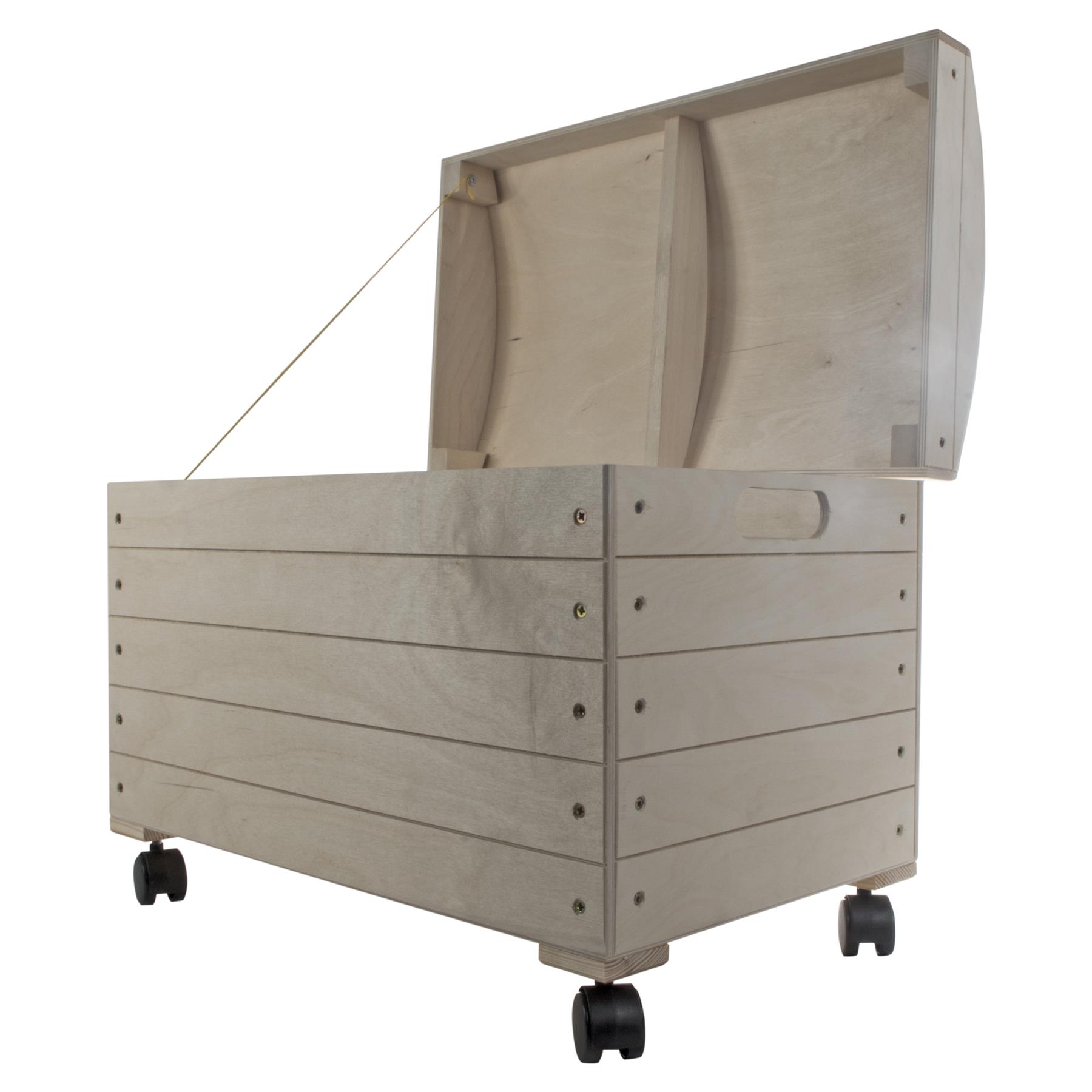 Wooden Trunk Chest Storage Box Lid & Wheels | Paint Yourself | Choice of Sizes - Picture 15 of 21