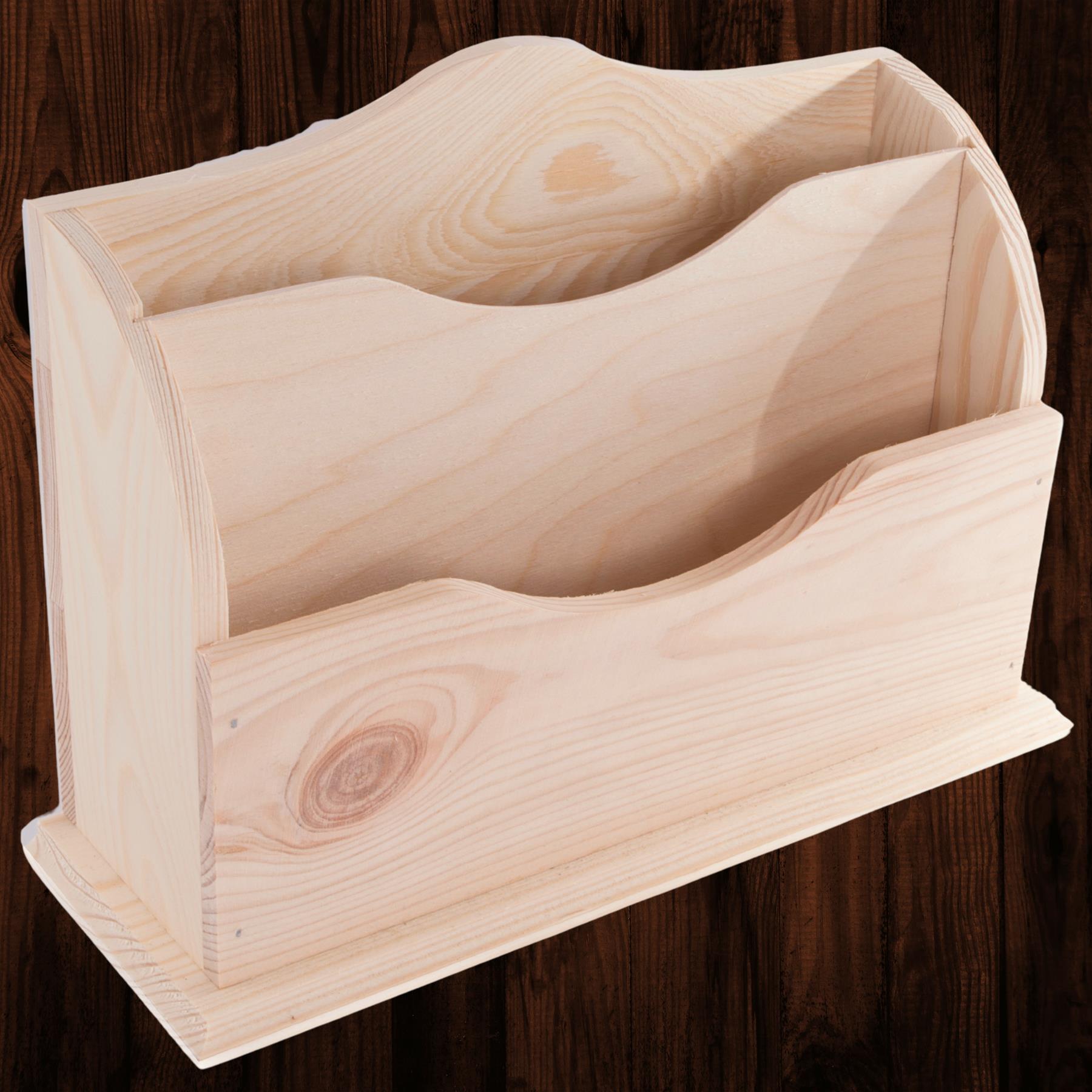 Wooden Letter Rack | Various Shapes | Mail Entry Display Sorter | Plain Wood - Picture 28 of 48