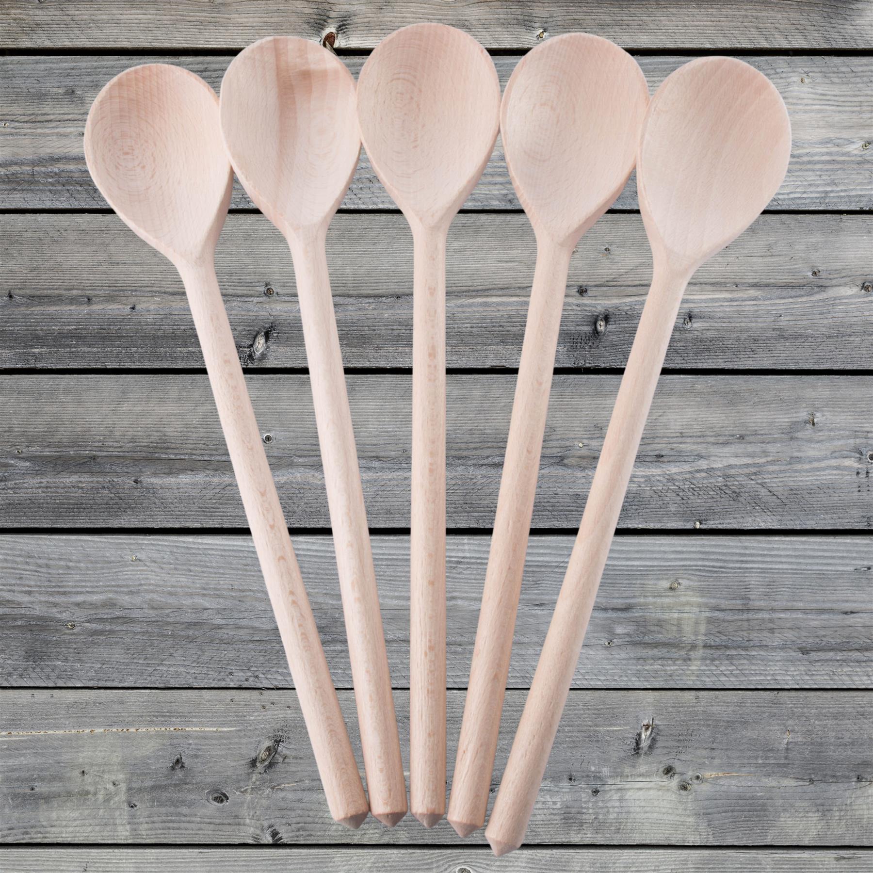 Regular Wooden Spoon 30cm (12") Long Beechwood Non-Stick Turner Kitchen Cooking - Picture 39 of 52