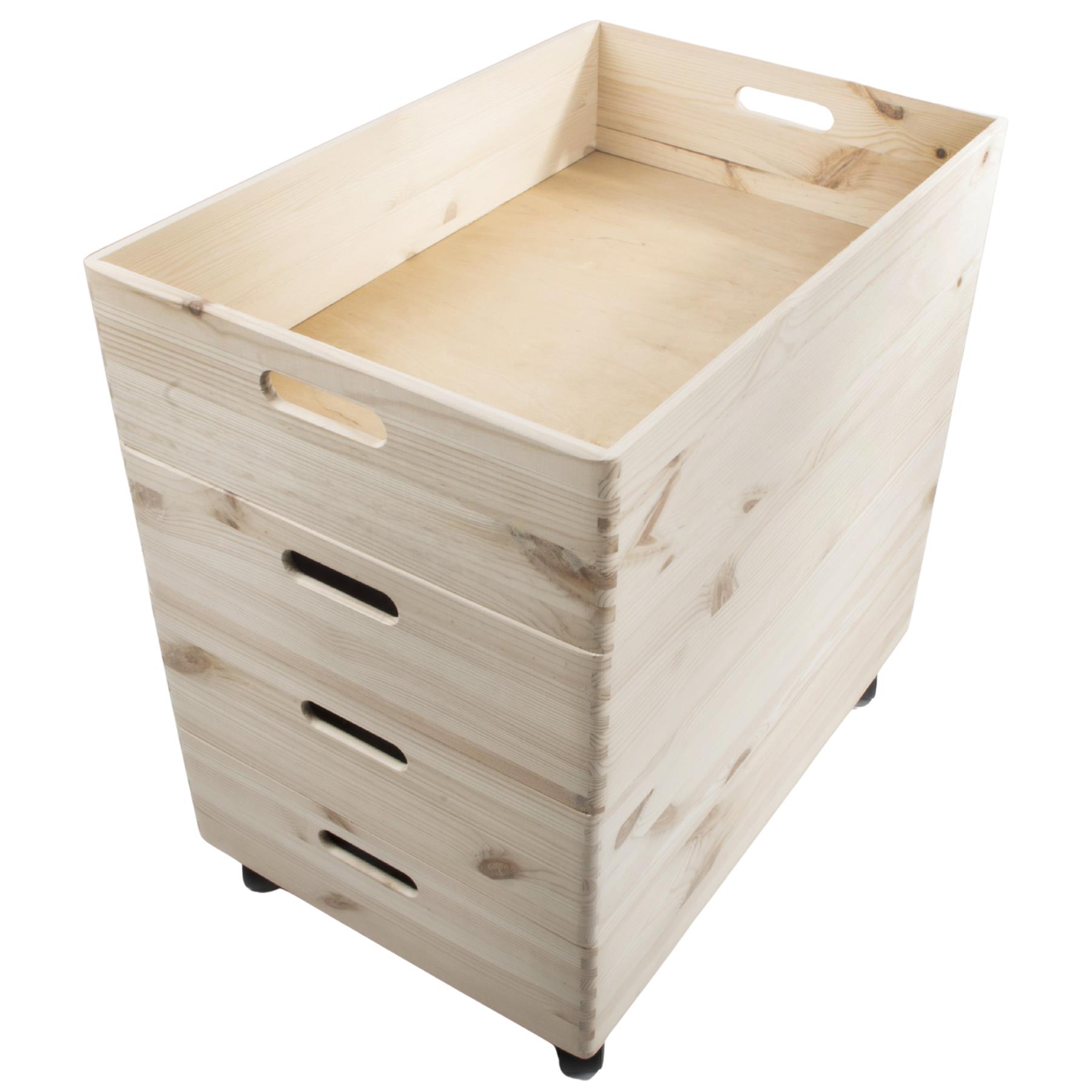 Choice of Plain Stacking Extra Large Shallow Wooden Open Crates Boxes on Wheels - Picture 38 of 45