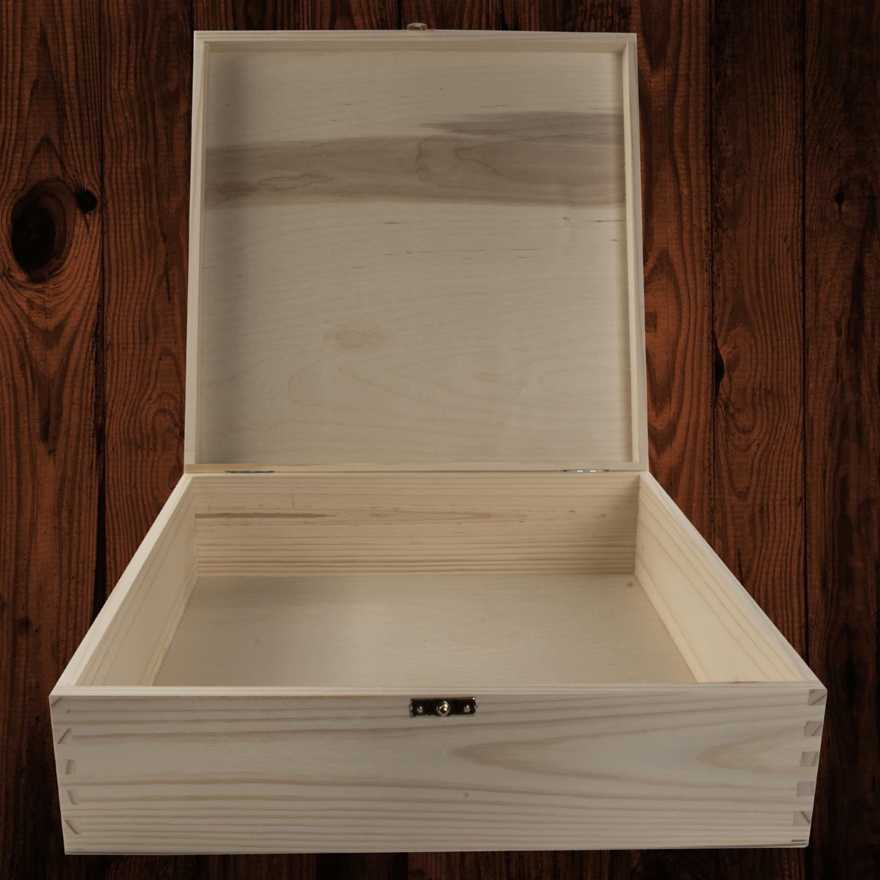 Square Wood Gift Trinket Keepsake Box Pyrography Decoupage |36 x 36 x 10.5 cm - Picture 6 of 27