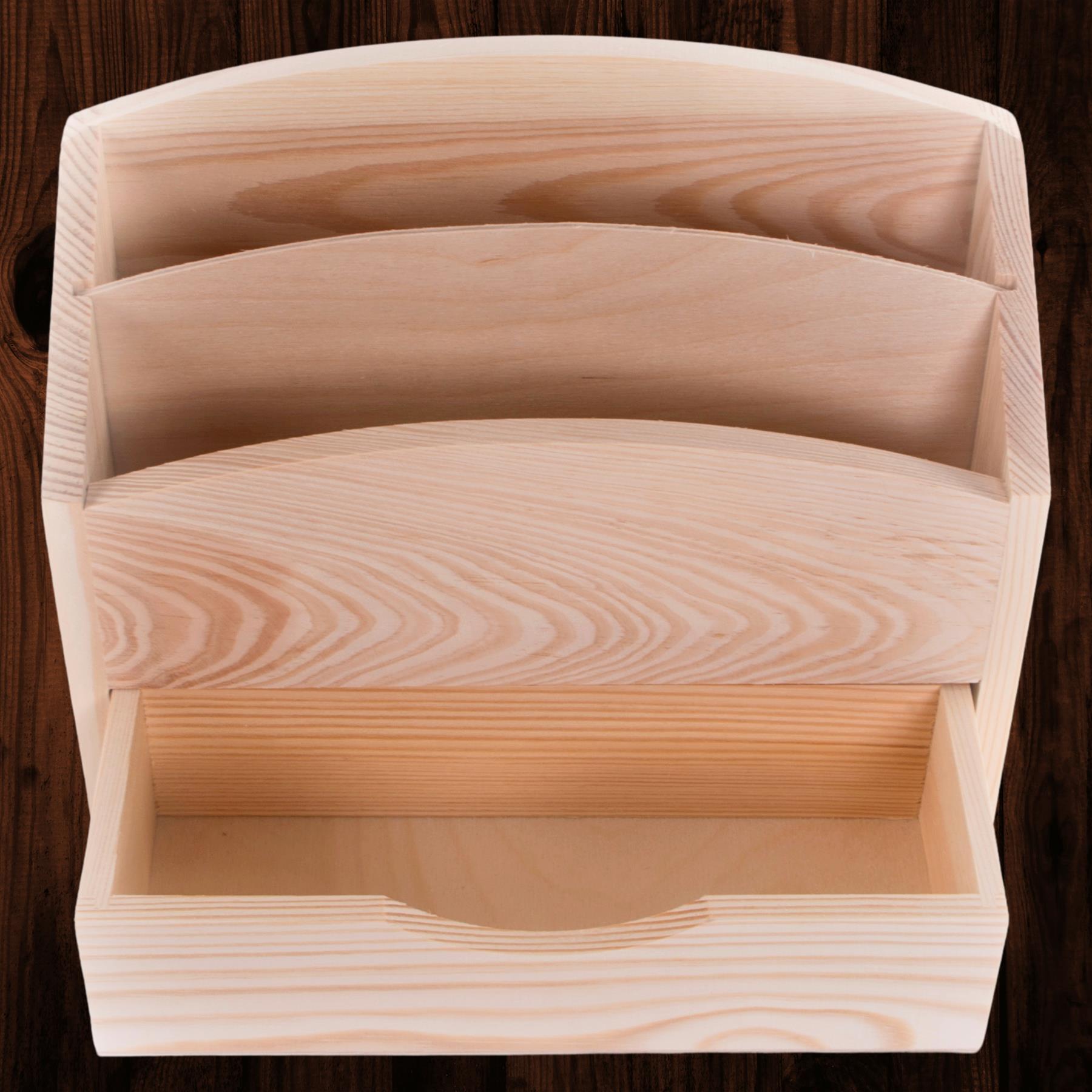 Wooden Letter Rack | Various Shapes | Mail Entry Display Sorter | Plain Wood - Picture 41 of 48
