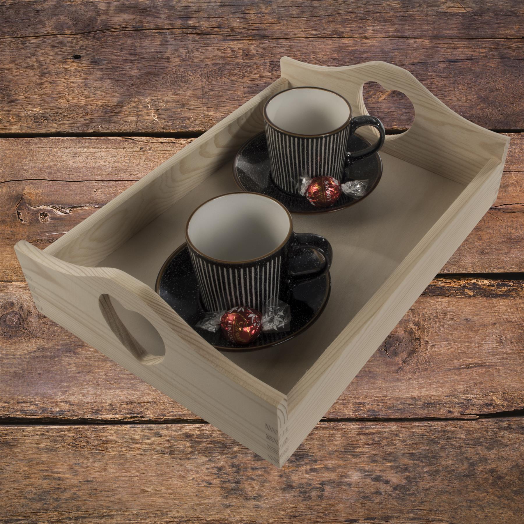 Decorative Serving Trays | Plain Pinewood | Tea Coffee Milk Breakfast Parties - Picture 61 of 144