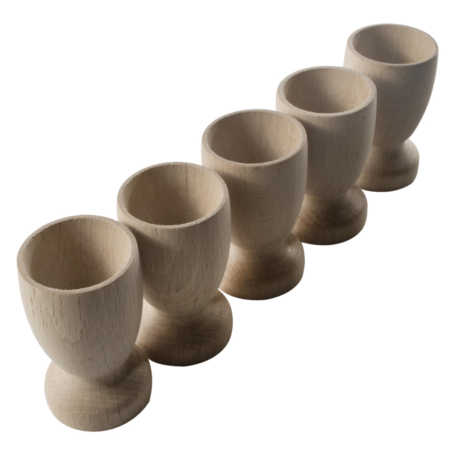 Wooden Egg Cups Natural Beech Serving Breakfast Holder Stands Kitchen Dining - Picture 14 of 27