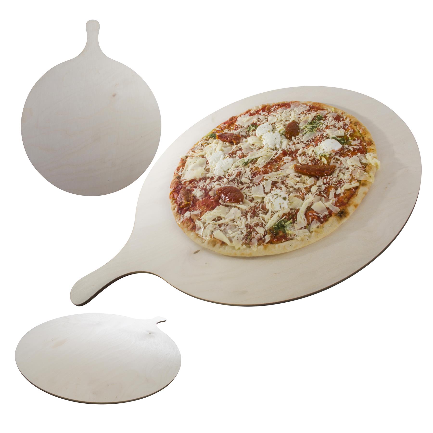 Wooden Pizza Serving Board | 2 Sizes |Round Plate Paddle Peel Cakes Bread Baking - Picture 22 of 23