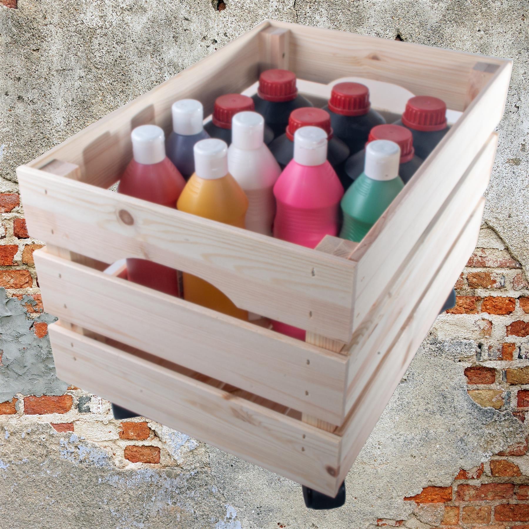 Large Wooden Crate With Wheels |1-4 Tier| Plain Pine Saving Space Storage Box - Picture 19 of 60