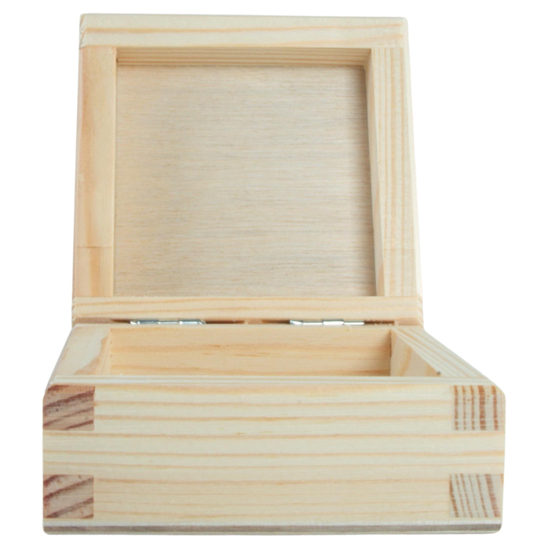 Cajas cuadradas con tapa de madera | Pino liso para artesanía | Almacenamiento de memoria de baratija de recuerdo - Imagen 5 de 244