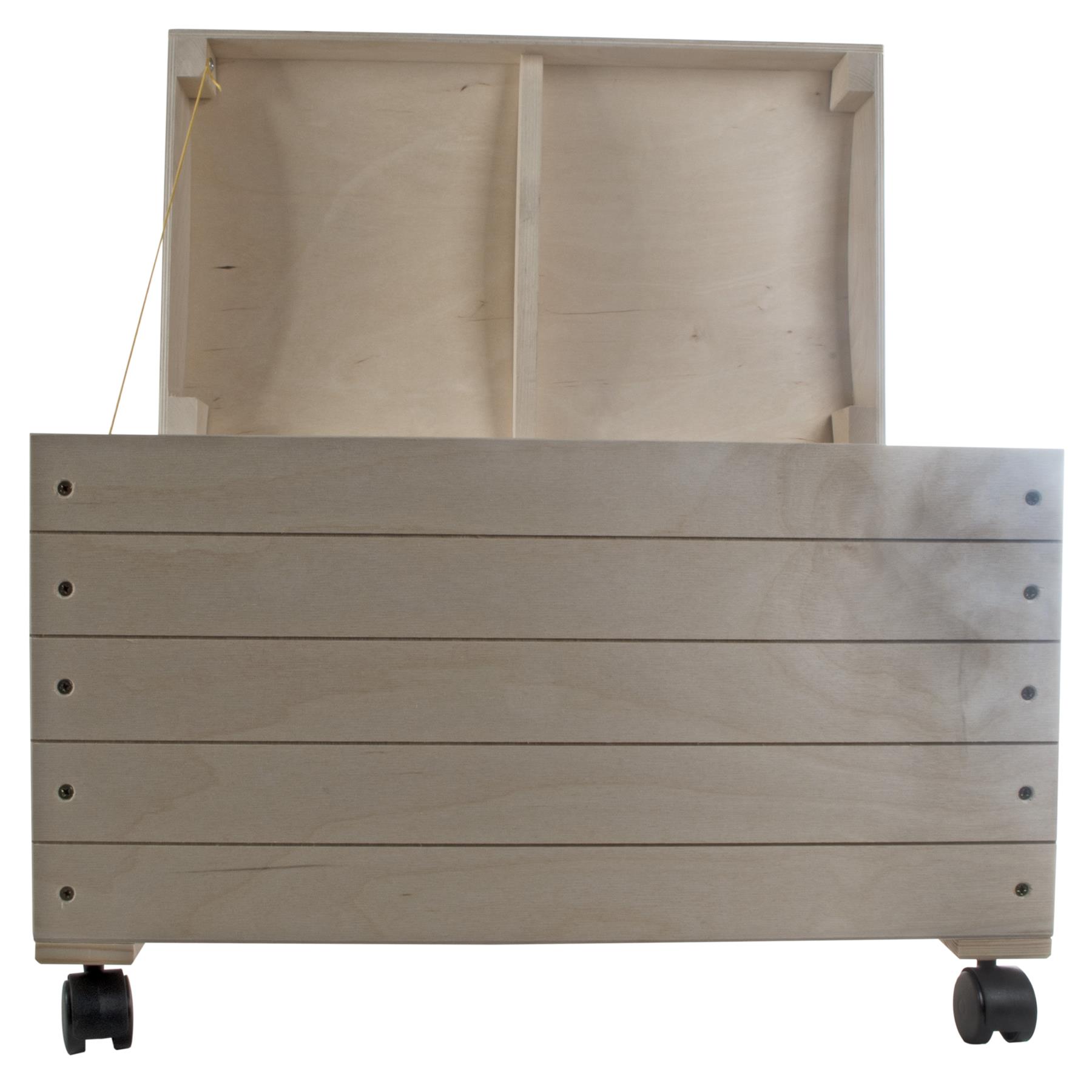 Wooden Trunk Chest Storage Box Lid & Wheels | Paint Yourself | Choice of Sizes - Picture 19 of 21