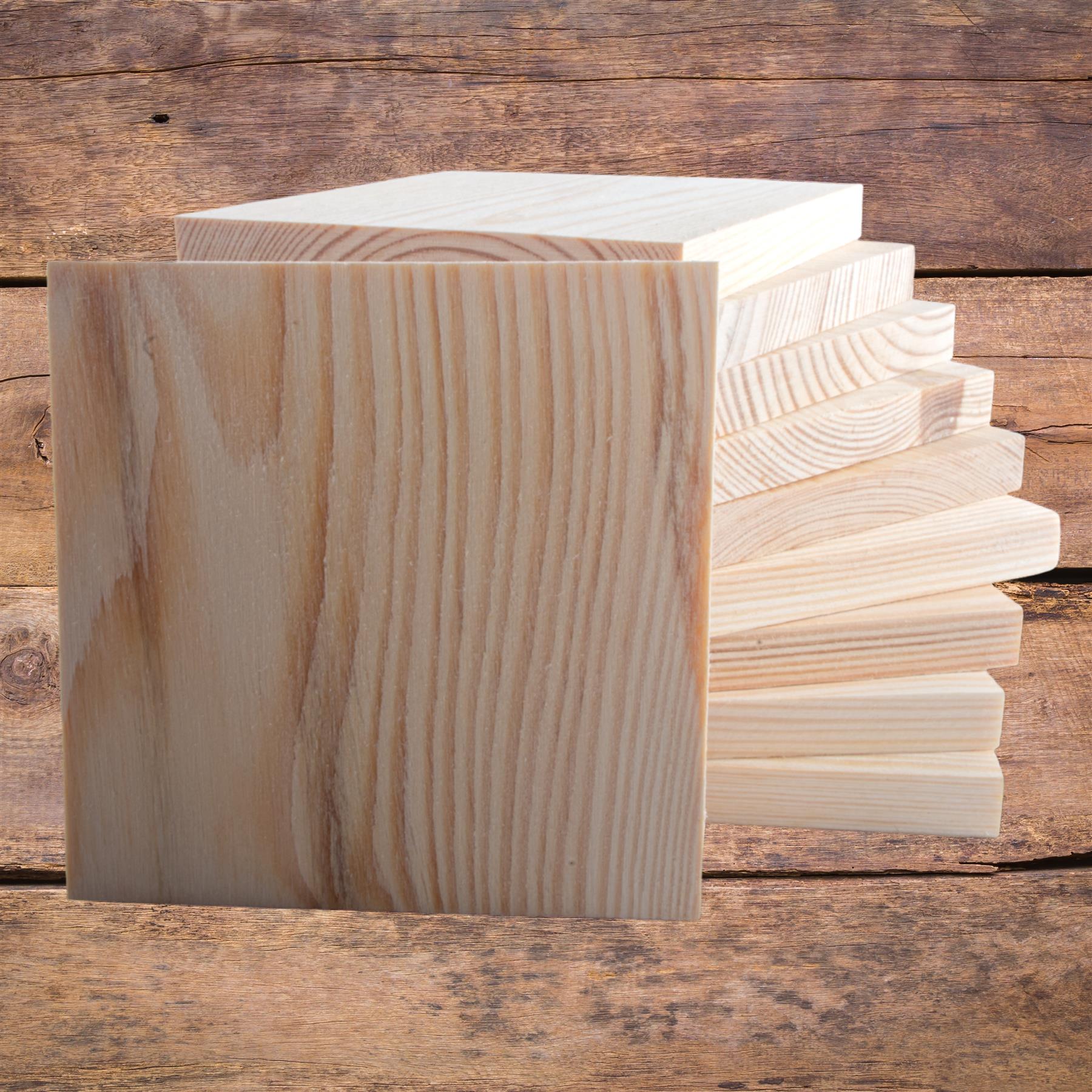 Unfinished Pine Wood Craft Shapes |Wooden Pieces Circle Square Hexagon DIY Discs - Picture 43 of 43