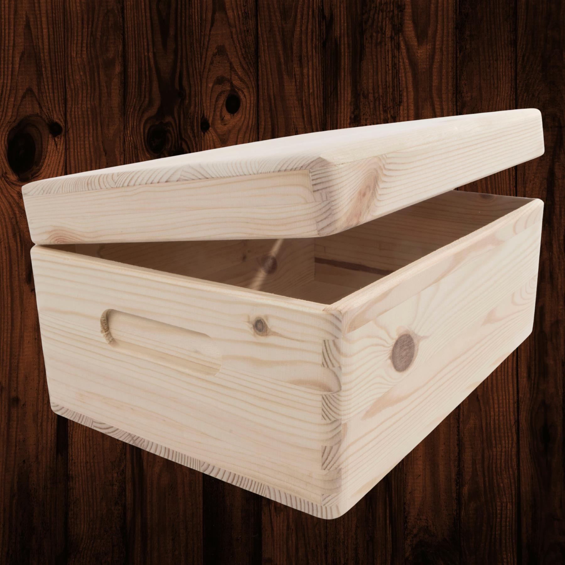 Wooden Lidded Decorative Memory Storage Chest Boxes / 5 Sizes / Small to Large - Picture 26 of 58