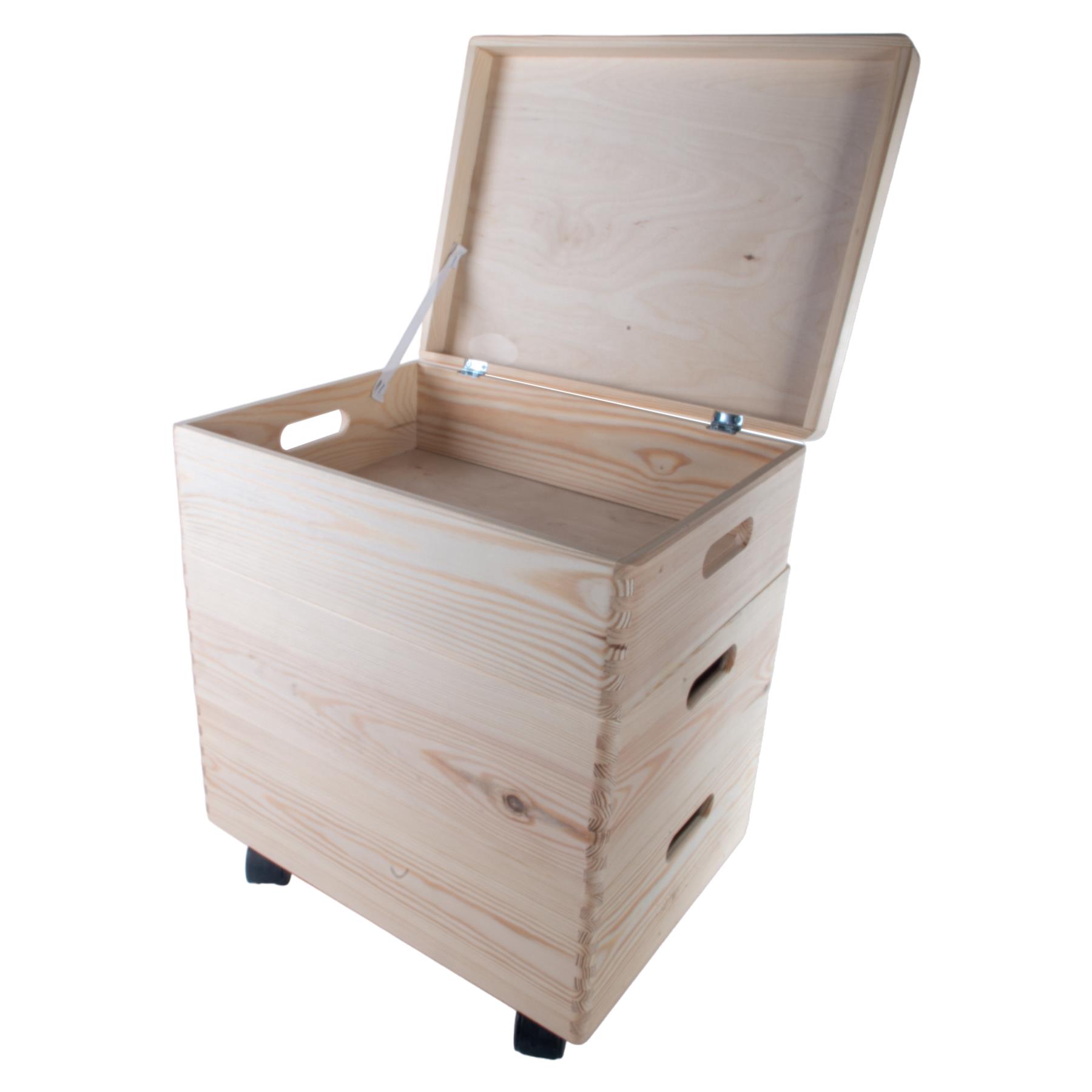 2-6 Stufen Kiefer stapelbar Holz Aufbewahrungsboxen Deckel Räder | Einfach Unlackiert Zum Selbermachen - Bild 11 von 41