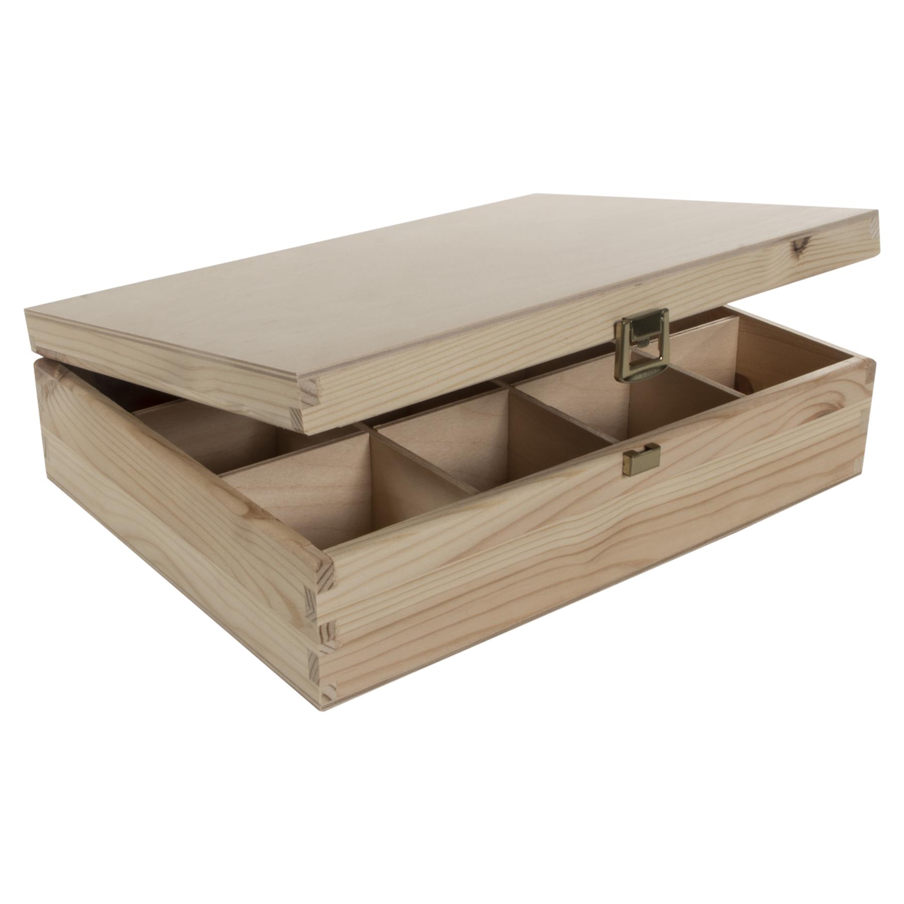 Decorative Natural Real Pinewood Boxes | Removable Dividers | 6/8/12 Sections - Picture 33 of 37