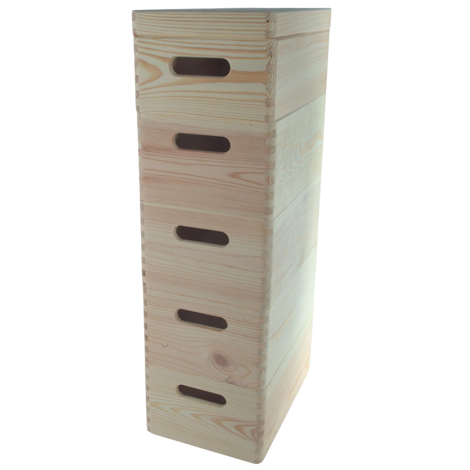 Wooden Stacking Storage Boxes Narrow Small Spaces Bathroom Kitchen Slim Crates - Picture 39 of 61