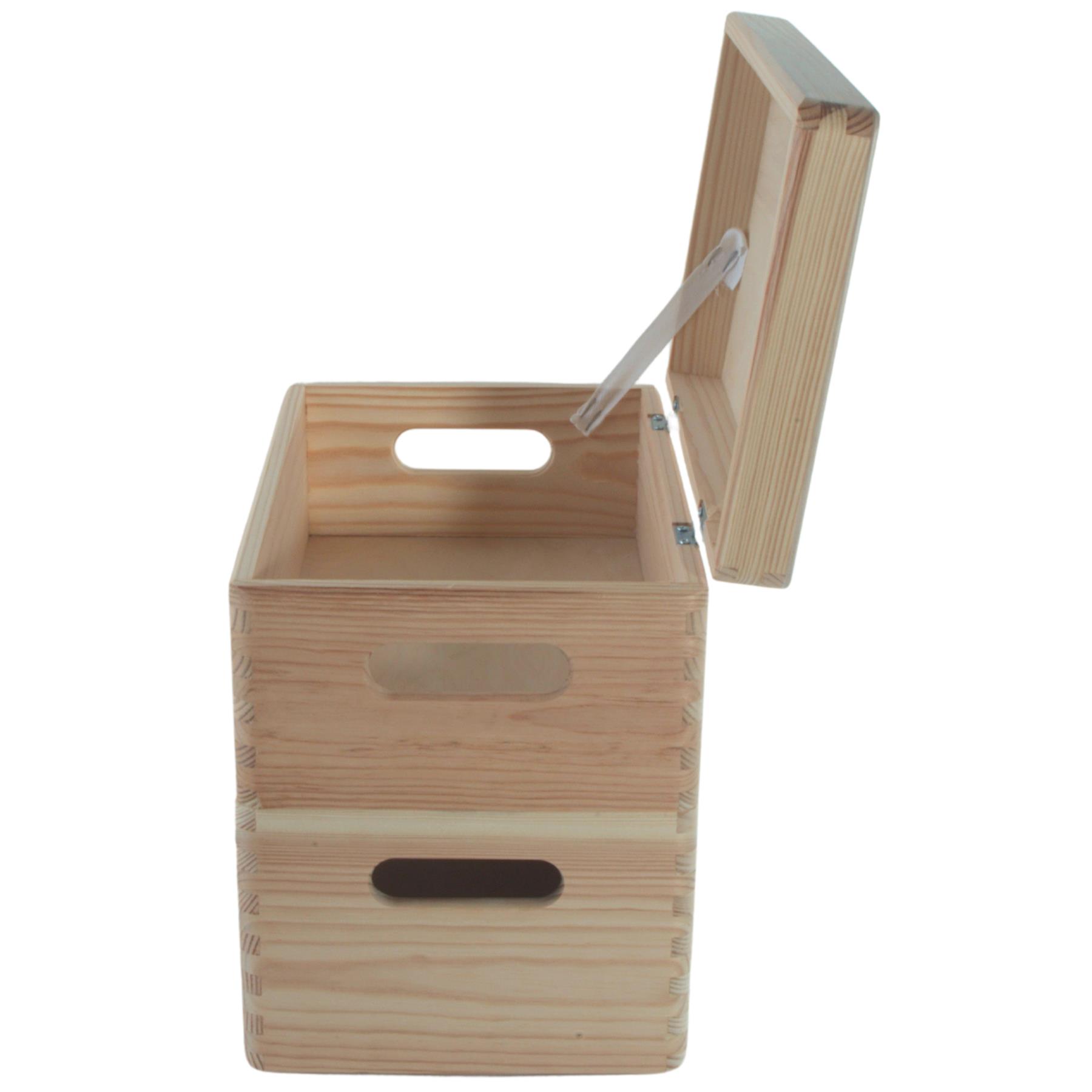 Wooden Stacking Storage Boxes Narrow Small Spaces Bathroom Kitchen Slim Crates - Picture 5 of 61