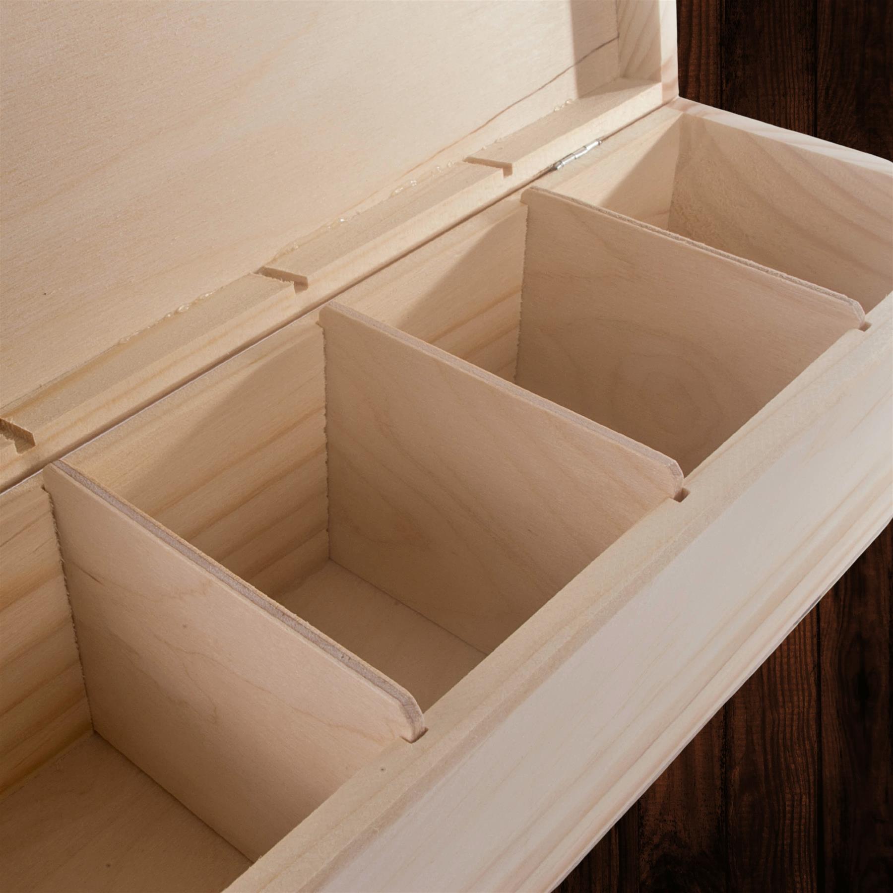 Holz Länglich Tee Box Ordnung Aufbewahrung Organizer Einfach Halter Etui 2-4 Fächer - Bild 41 von 48
