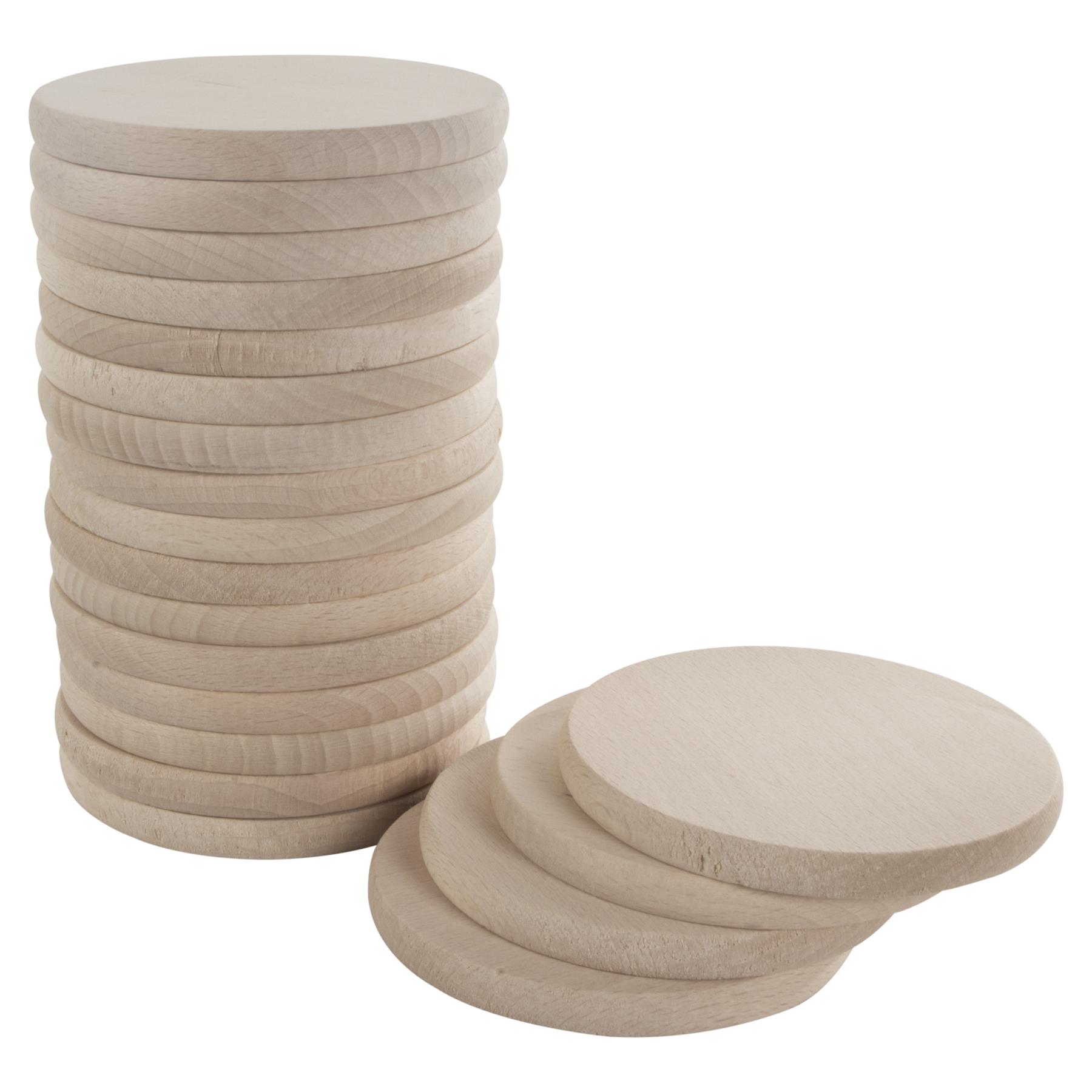 Plain Beechwood Round 9cm Drink Coasters Circle Blanks Coffee Table Cup Decor - Picture 77 of 82