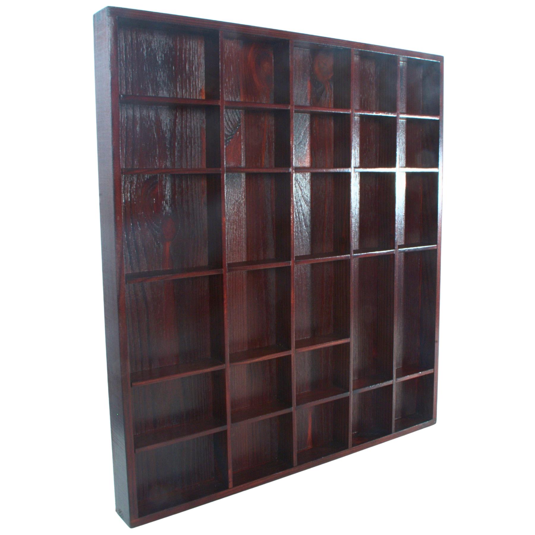 Wooden Display Cabinet Wall Trinket Shelf Tray 28 Compartments Choice of Colours - Picture 38 of 48