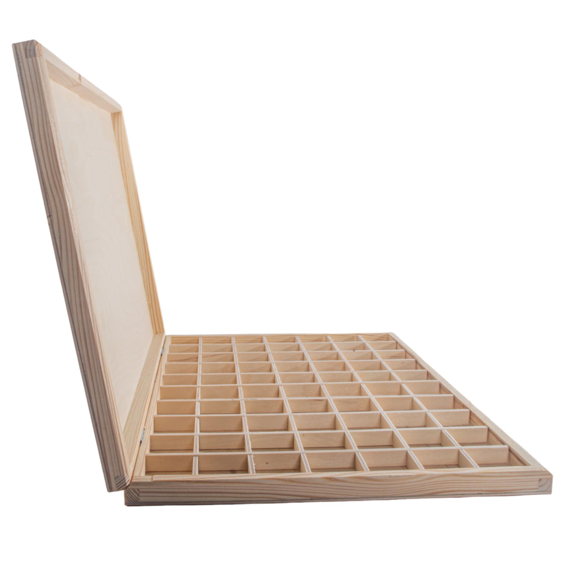 Wooden 40/50/70 Grids Gemstone Bead Jewellery Boxes Removable Dividers Organiser - Picture 33 of 48