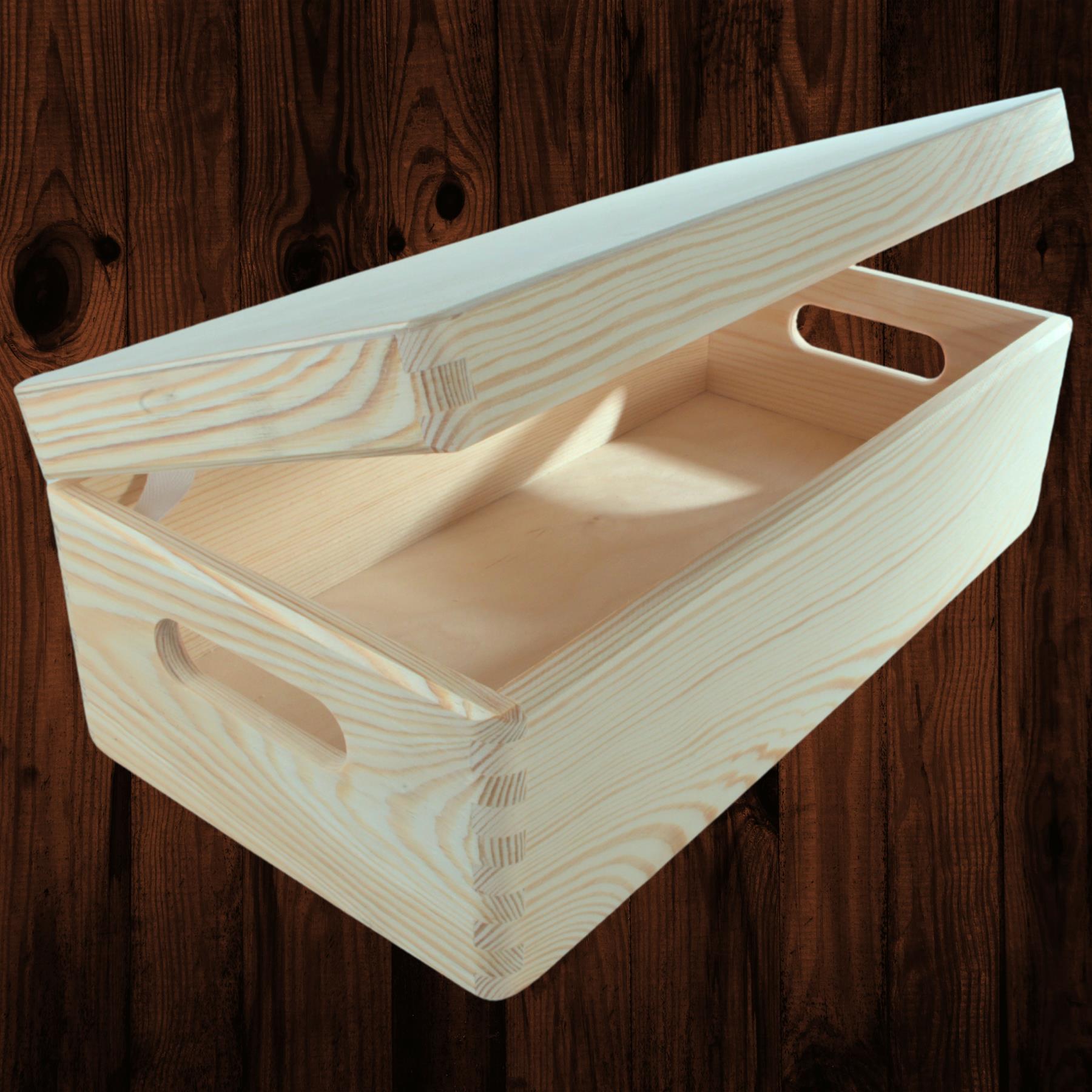 Under-bed Wooden Unfinished Containers | Choice of Sizes | Keepsake Chests w/Lid - Picture 16 of 72