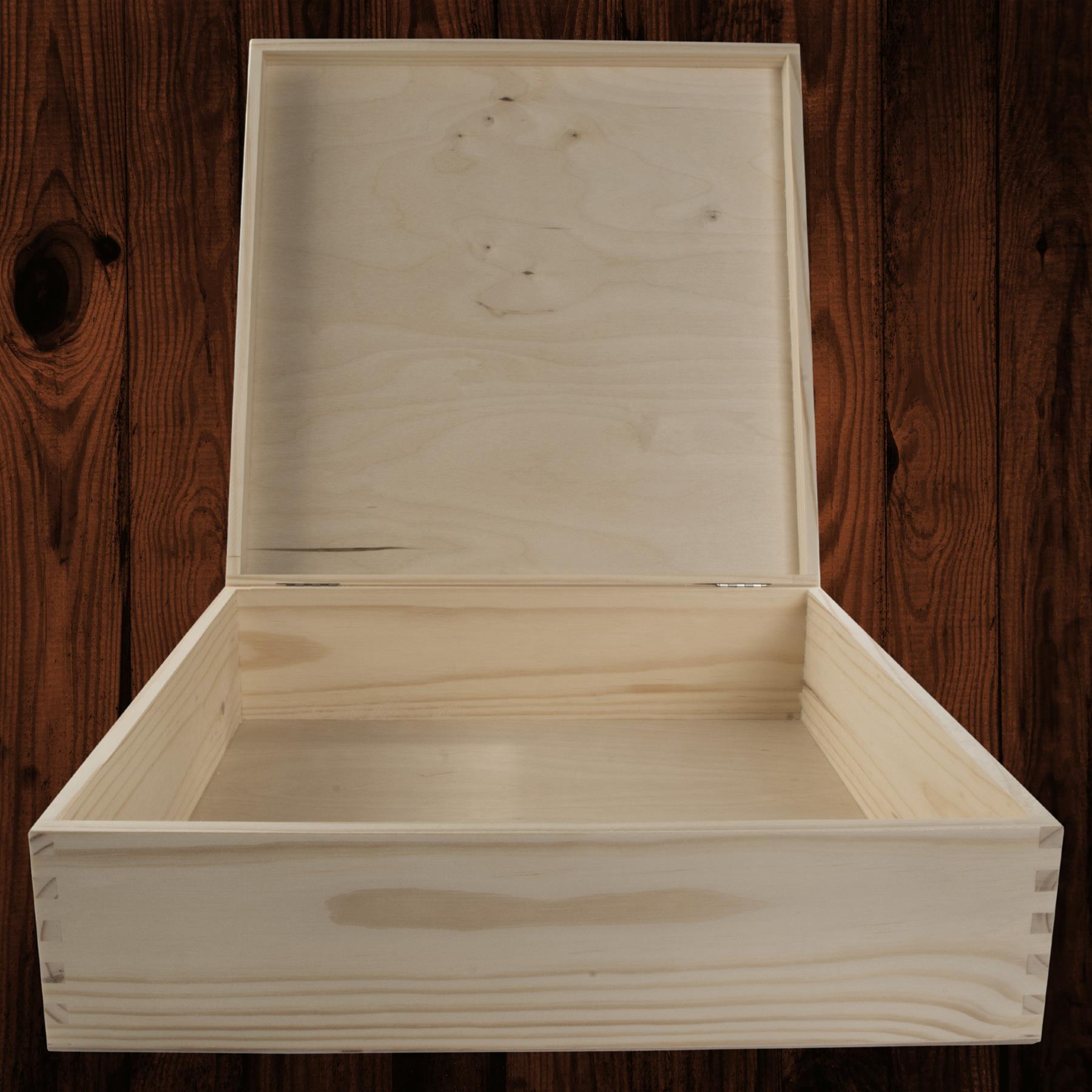 Square Wood Gift Trinket Keepsake Box Pyrography Decoupage |36 x 36 x 10.5 cm - Picture 17 of 27