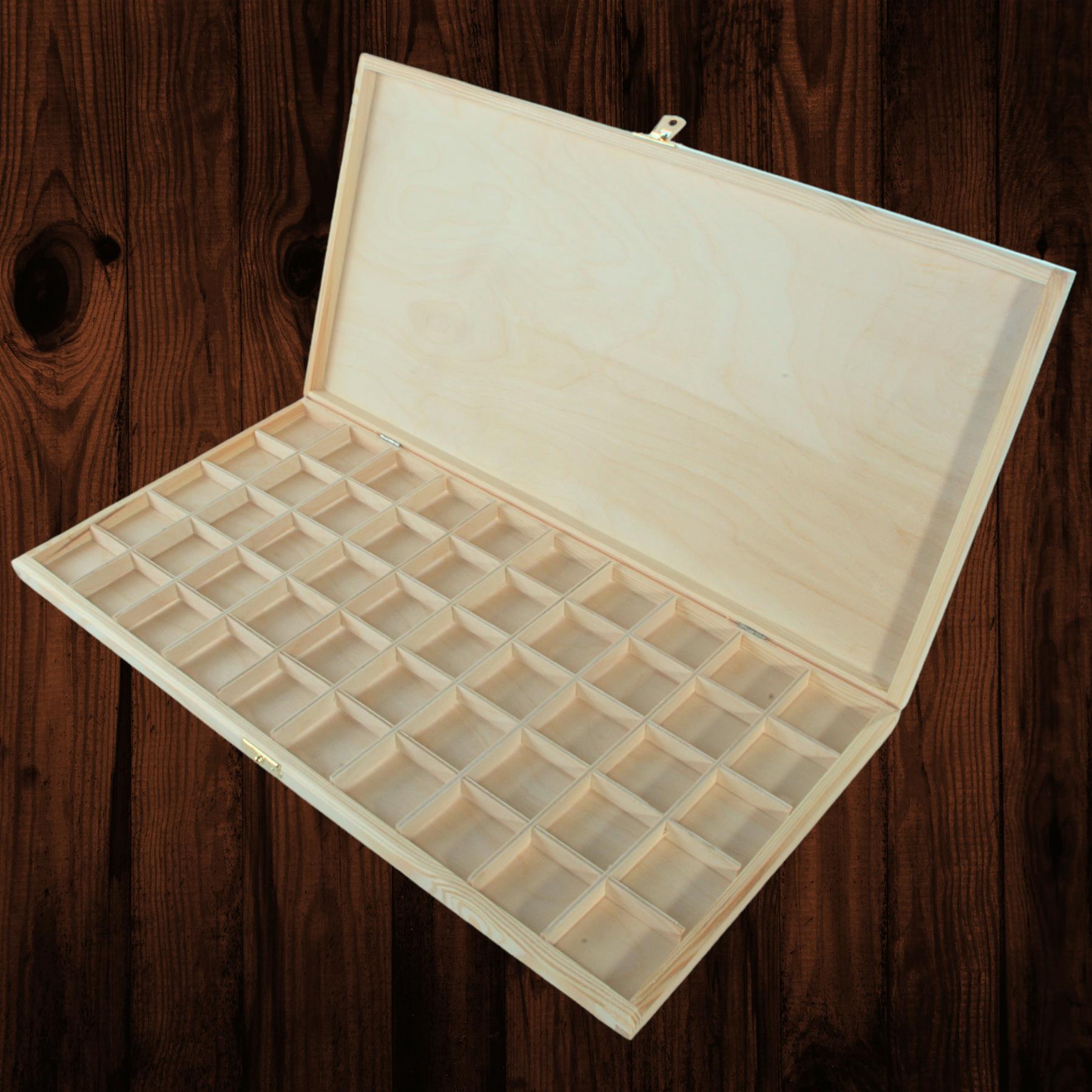 Wooden 40/50/70 Grids Gemstone Bead Jewellery Boxes Removable Dividers Organiser - Picture 48 of 48