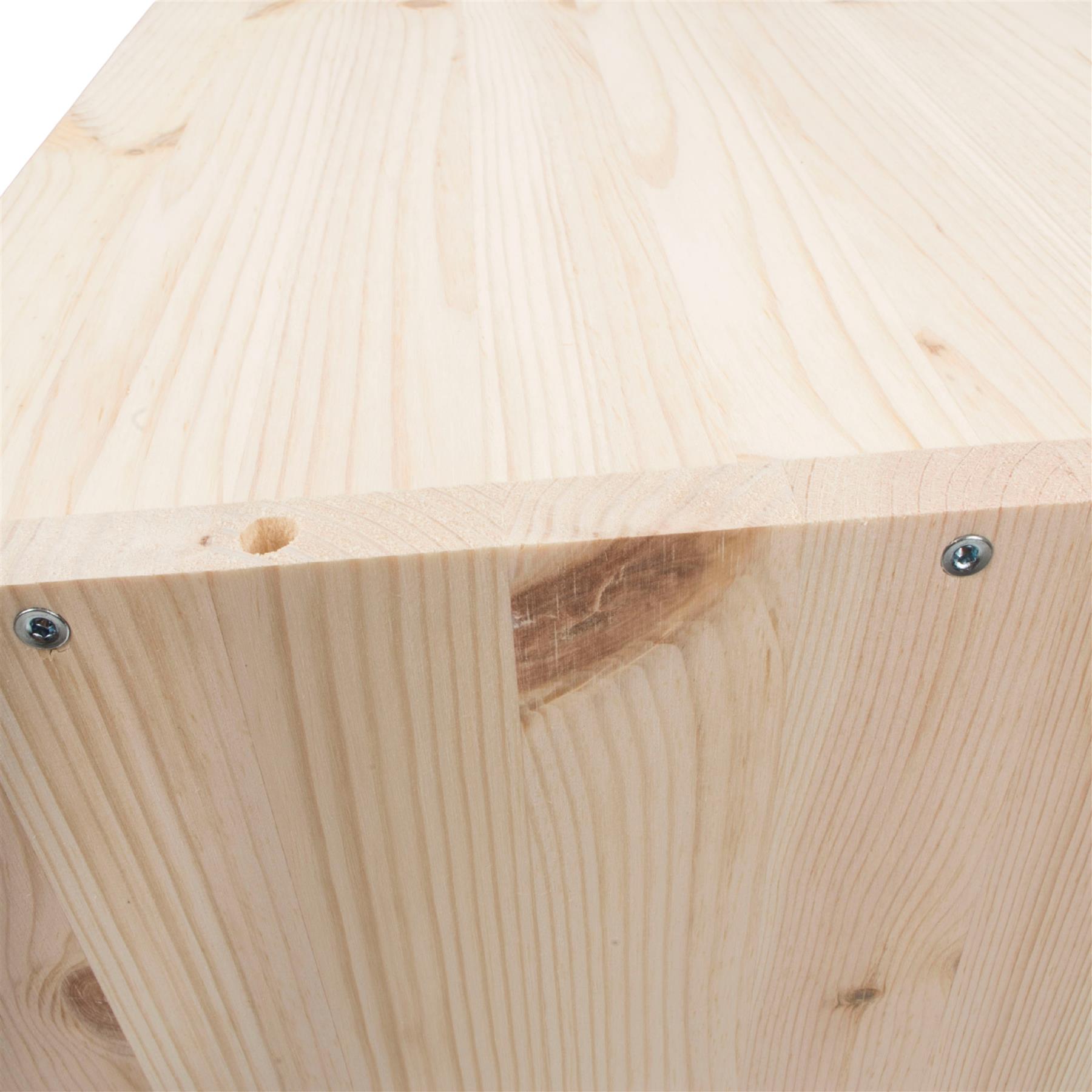 Almacenamiento de exhibición de estantería de madera de 1-4 niveles / pino sin pintar / madera natural - Imagen 45 de 60