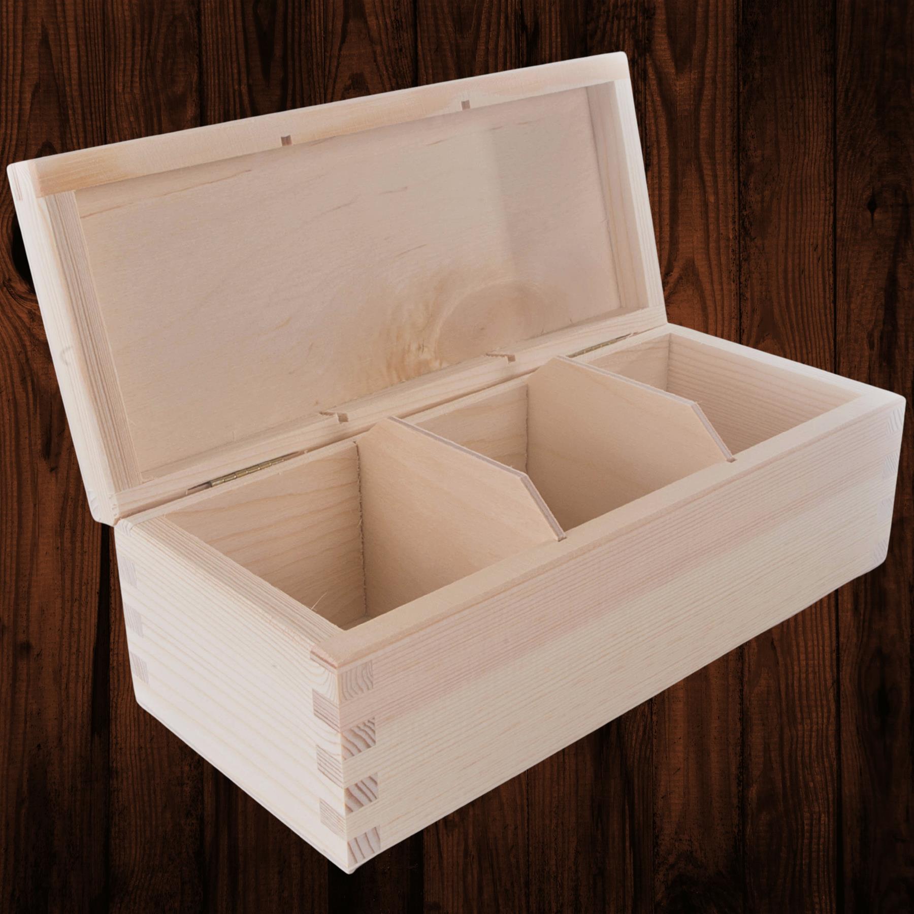 Holz Länglich Tee Box Ordnung Aufbewahrung Organizer Einfach Halter Etui 2-4 Fächer - Bild 25 von 48