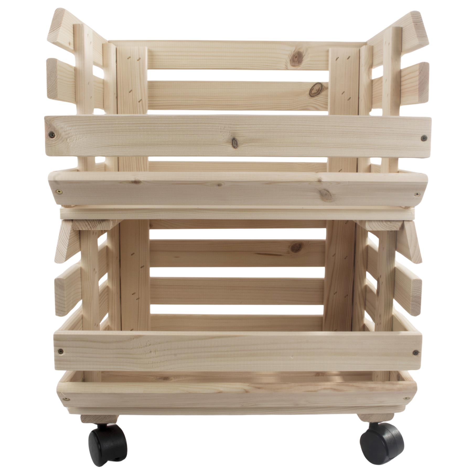 Wooden Unpainted Stackable Storage Box Crate Container Display Unit 1-3 Tier - Picture 27 of 49