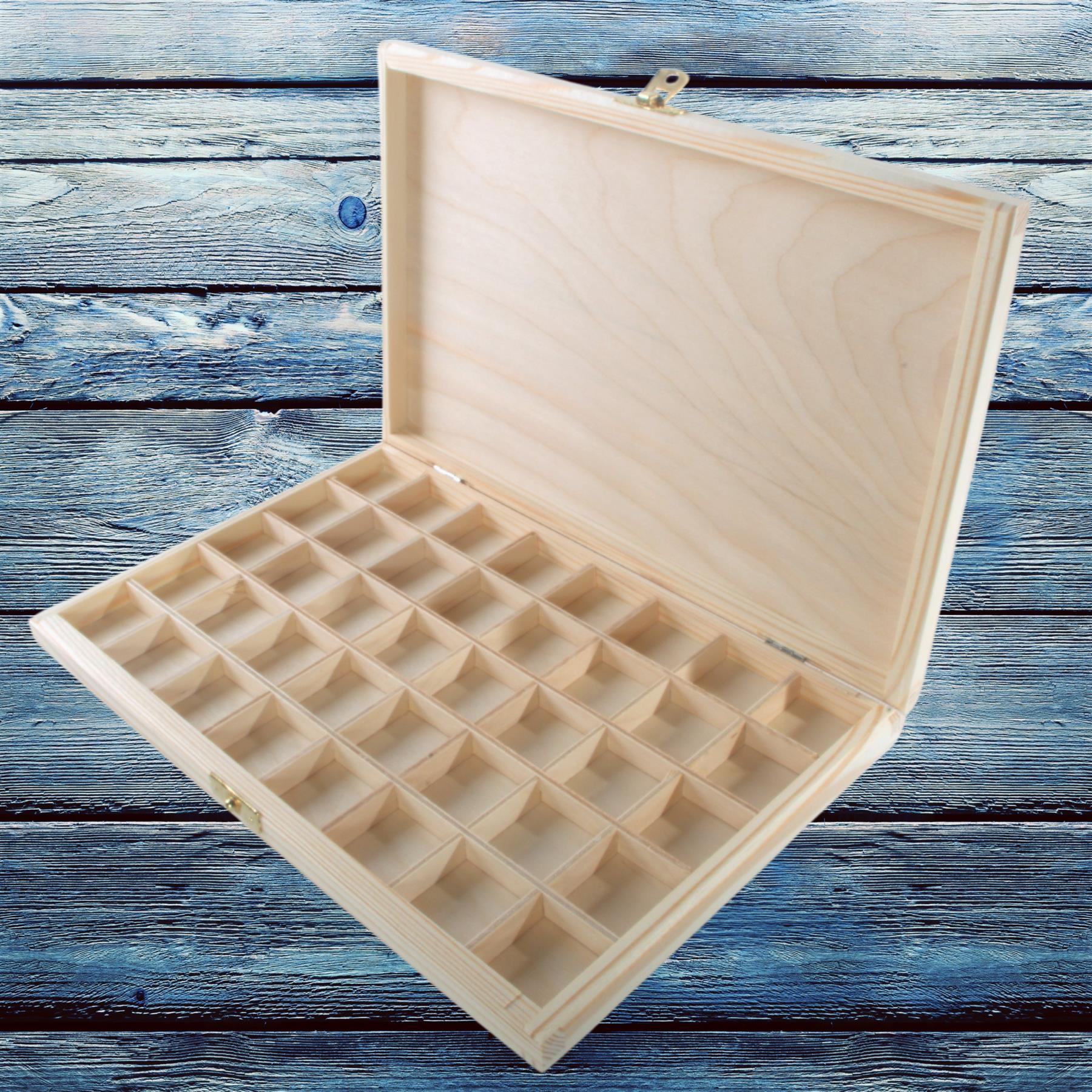 Wooden 40/50/70 Grids Gemstone Bead Jewellery Boxes Removable Dividers Organiser - Picture 19 of 48