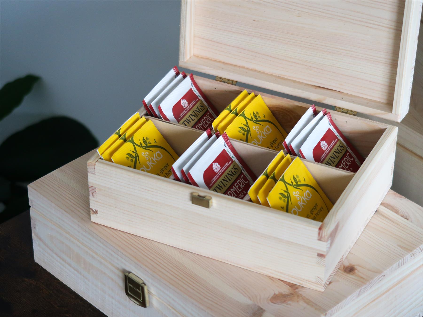 Decorative Natural Real Pinewood Boxes | Removable Dividers | 6/8/12 Sections - Picture 30 of 37