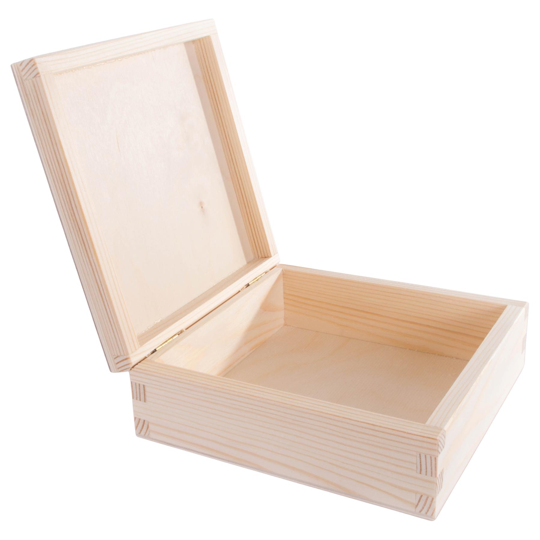 Square Wooden Lid Boxes | Plain Pine for Craft | Keepsake Trinket Memory Storage - Picture 104 of 238