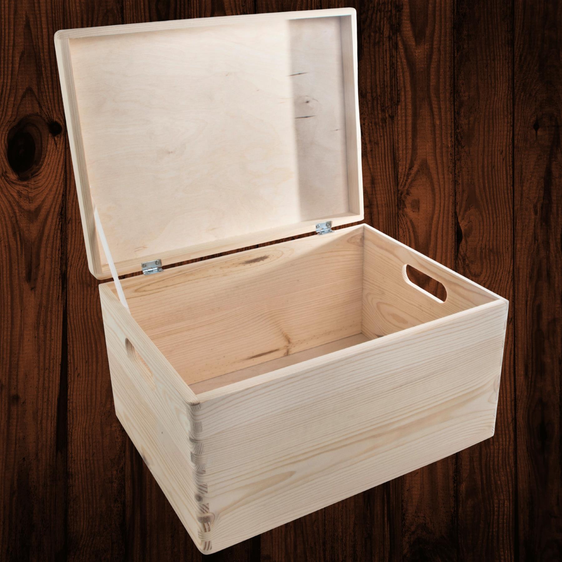 Under-bed Wooden Unfinished Containers | Choice of Sizes | Keepsake Chests w/Lid - Picture 52 of 72