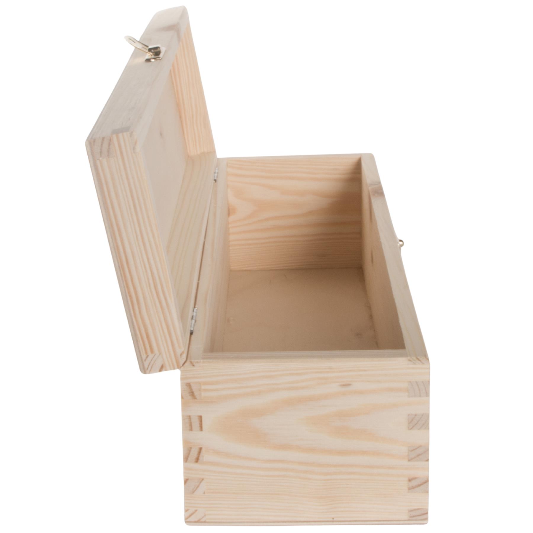 Rectangular Long Oblong Trinket Wooden Box Case / Plain Decorative Pine/ 2 Sizes - Picture 15 of 23
