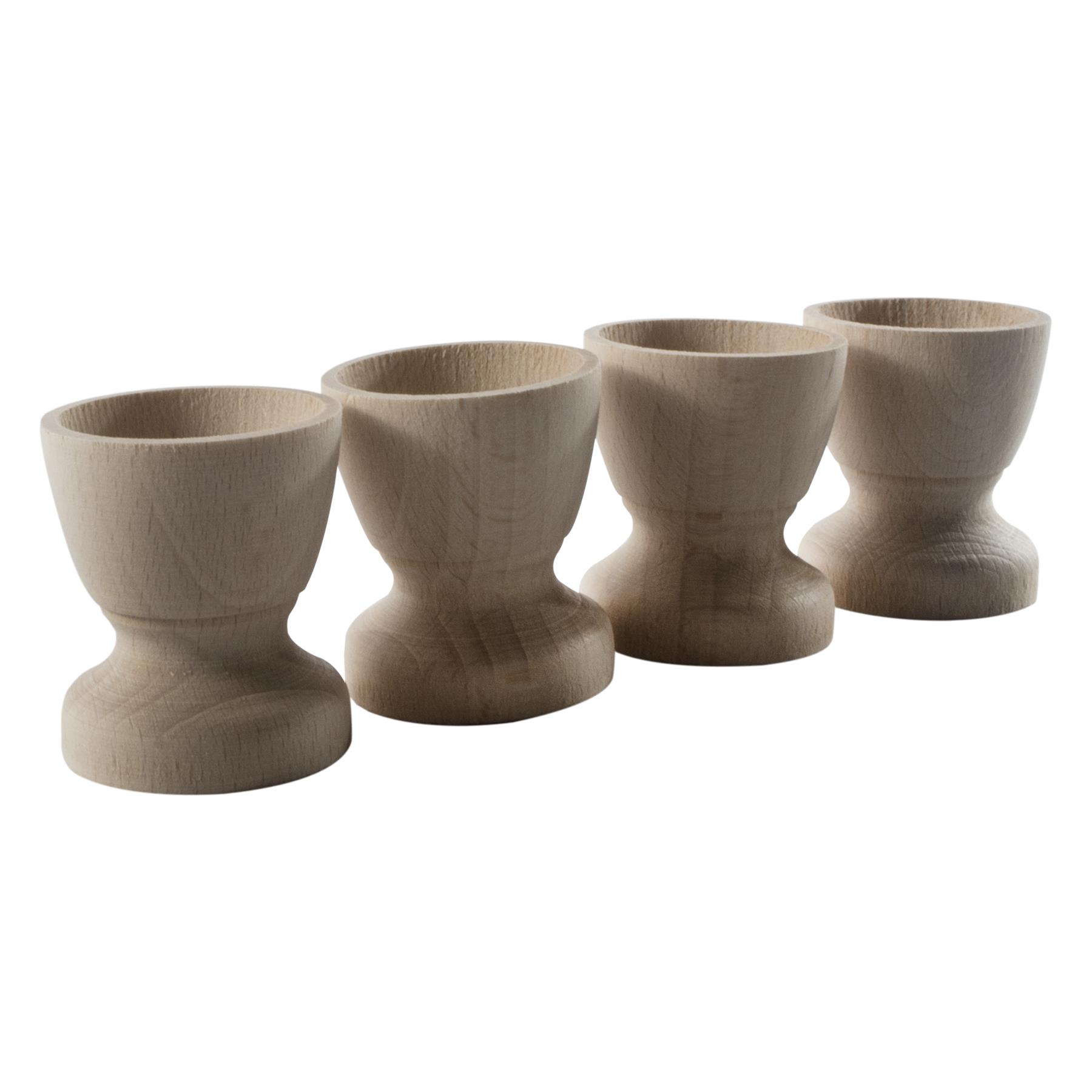 Clásico Tazas de Huevos de Madera Haya Natural Artesanía Desayuno Soporte de Boda - Imagen 11 de 25