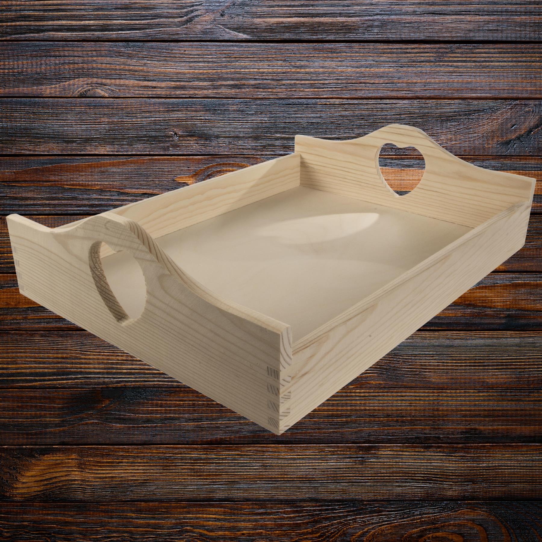 Decorative Serving Trays | Plain Pinewood | Tea Coffee Milk Breakfast Parties - Picture 109 of 144