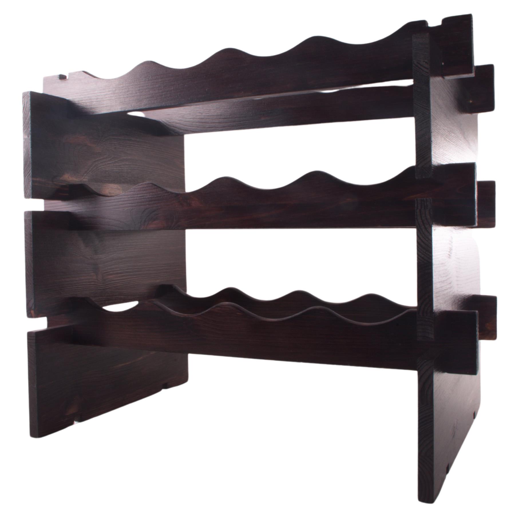 Weinregal aus Holz freistehend stapelbar modulare Wellenanzeige Flaschenhalter Regal - Bild 43 von 50